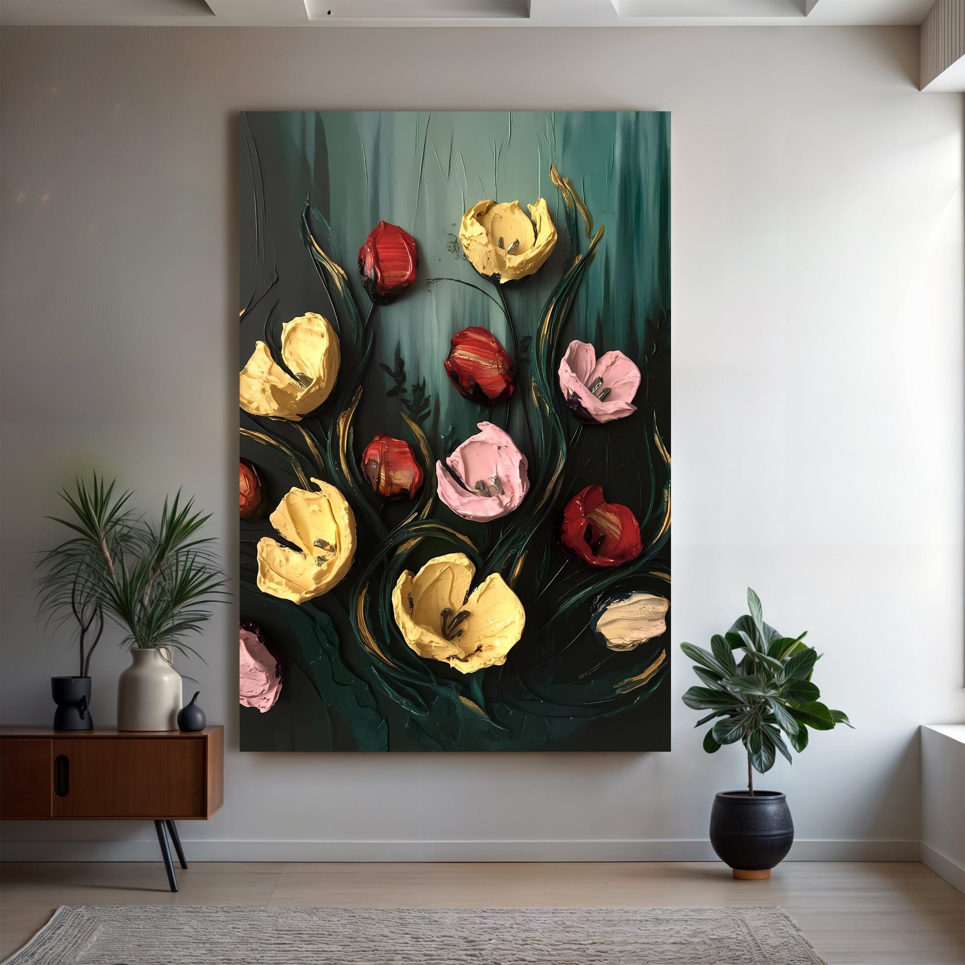 Meadow's Embrace Impasto Wall Art