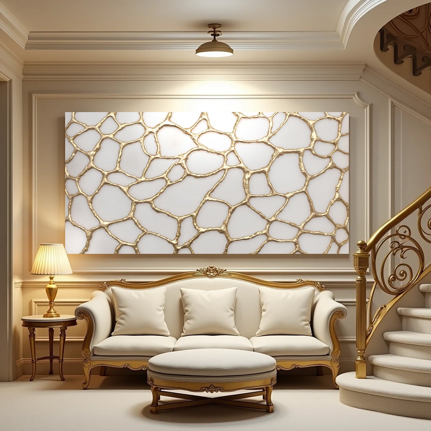 Golden Neurons Wall Art