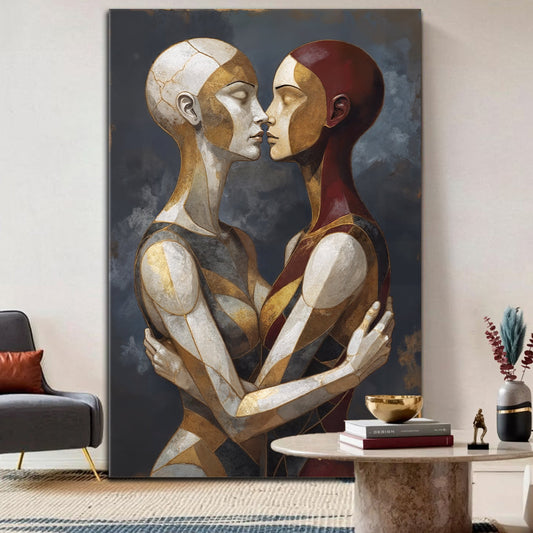 Embrace of Geometry Abstract Wall Art