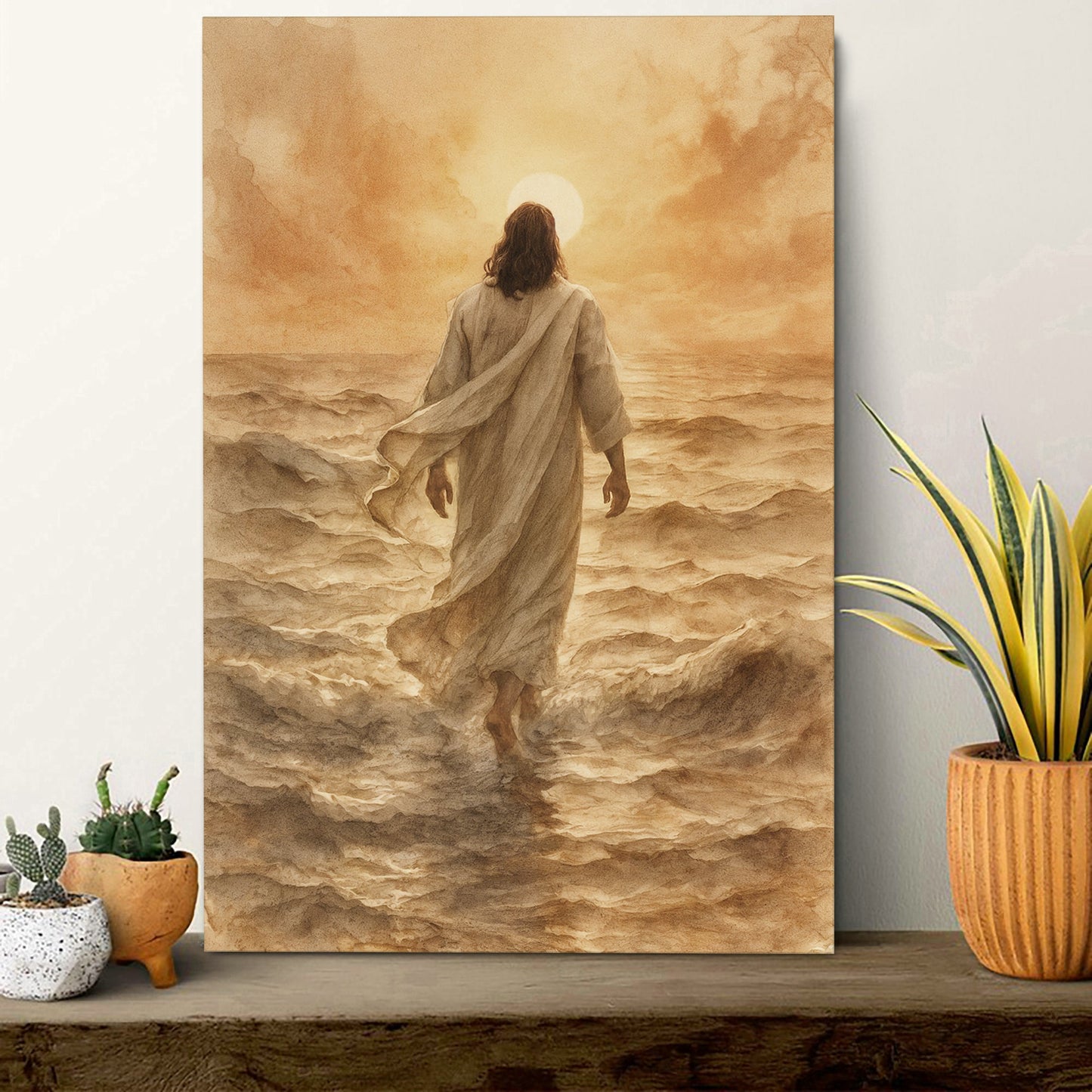 Jesus Christ Walking On Water Faith Wall Art VI