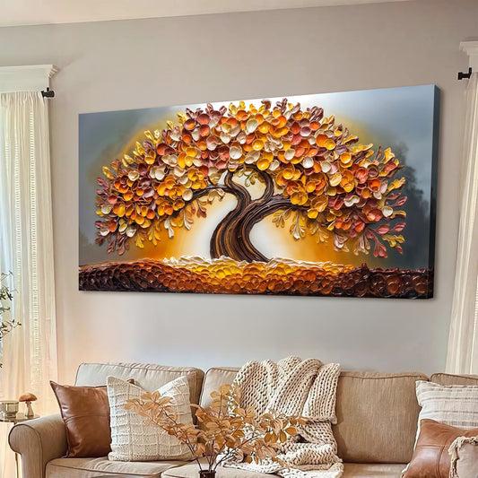 Golden Autumn Impasto Wall Art