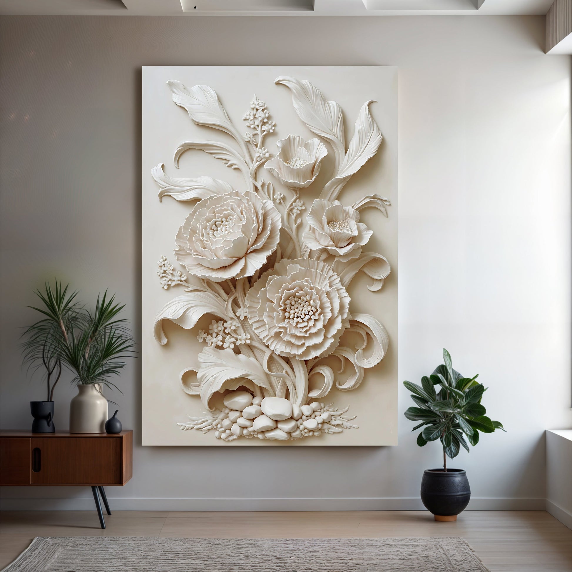 3D Minimalist Flower Wall Art
