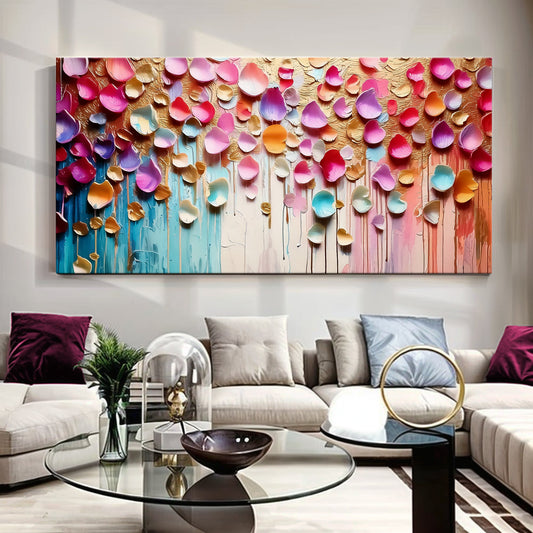 Vibrant Petals Impasto Wall Art