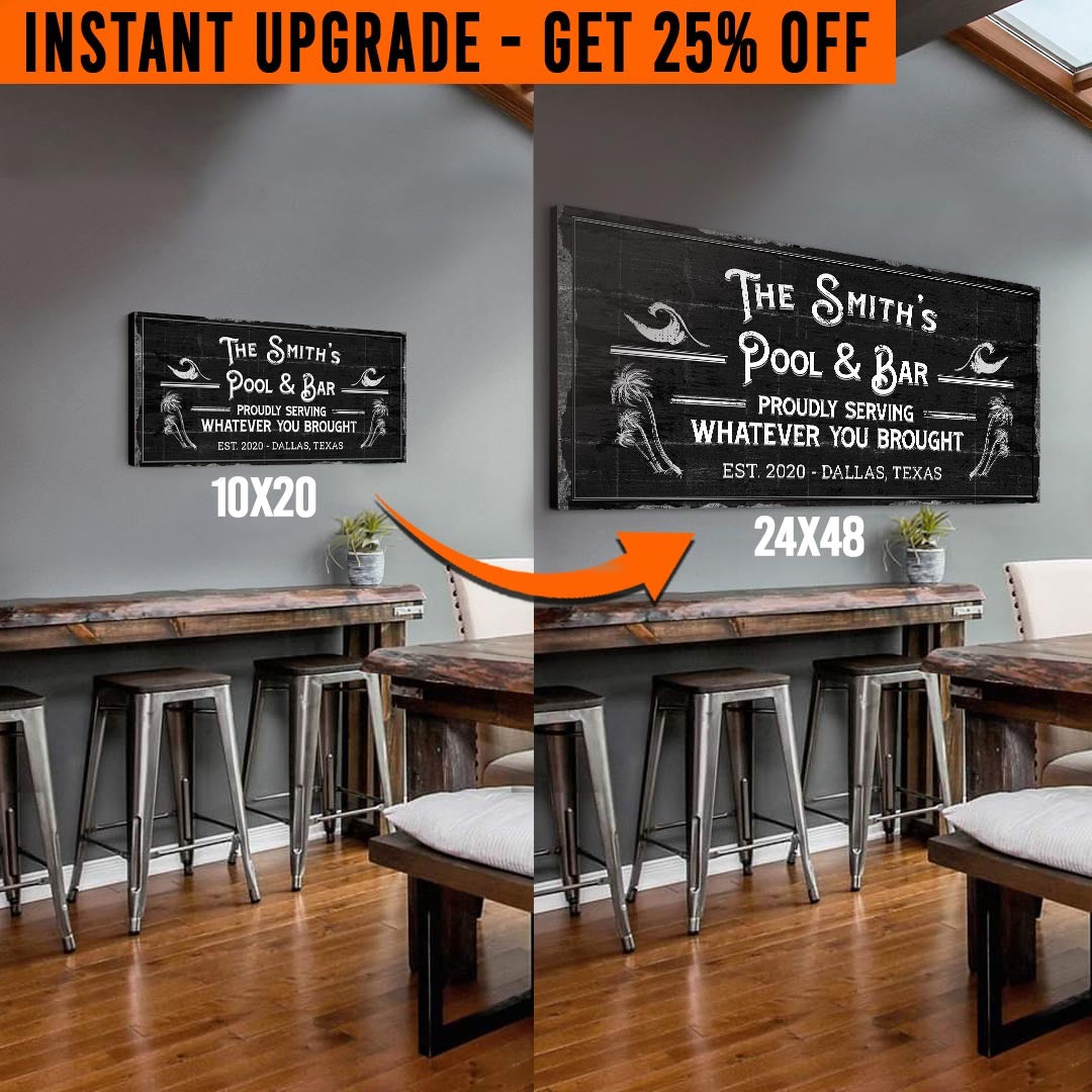 Upgrade Your 'Pool & Bar' (Style 2) Canvas To 24x48 Inches