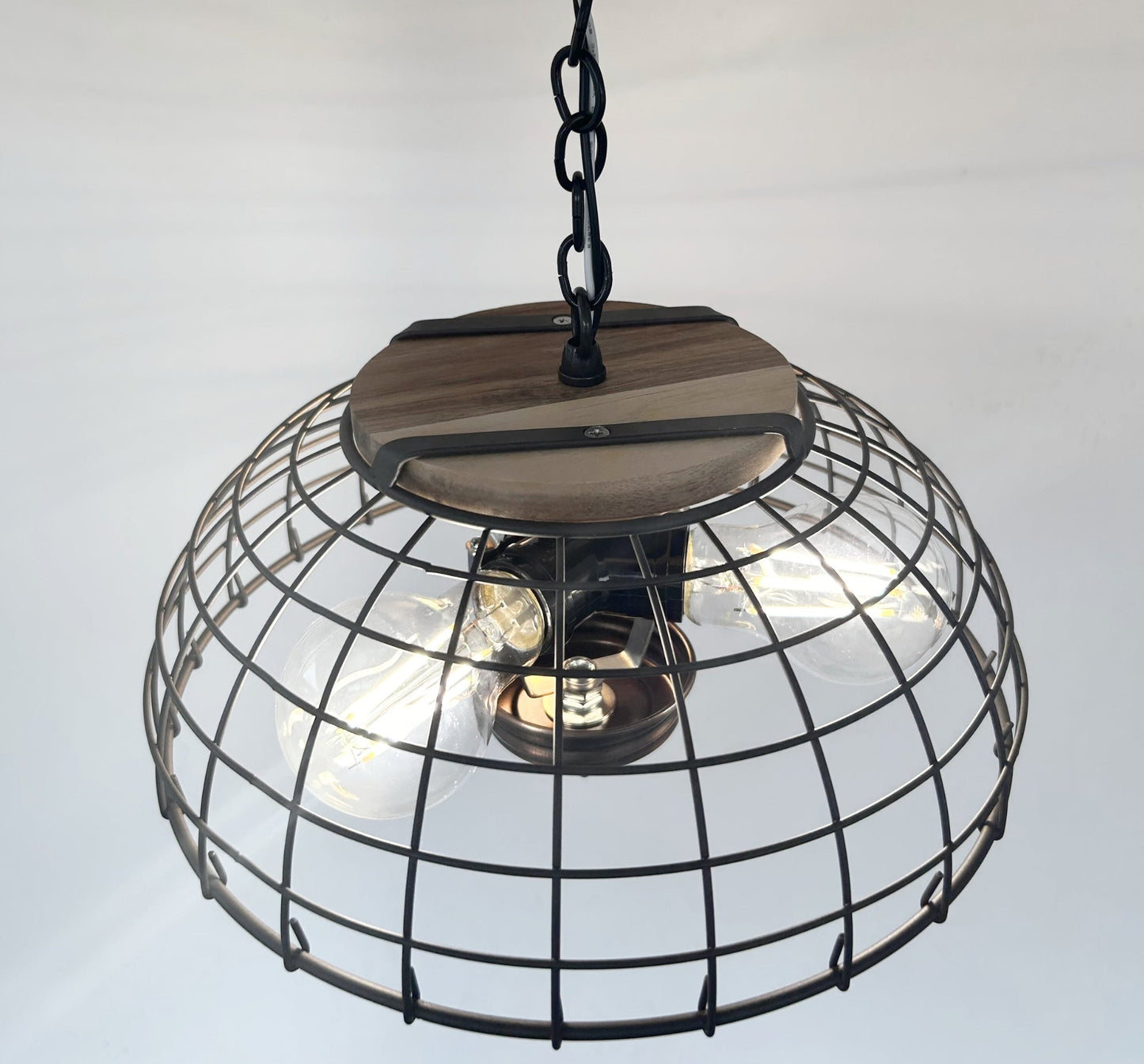 Rustic Industrial Wire Cage Pendant Light