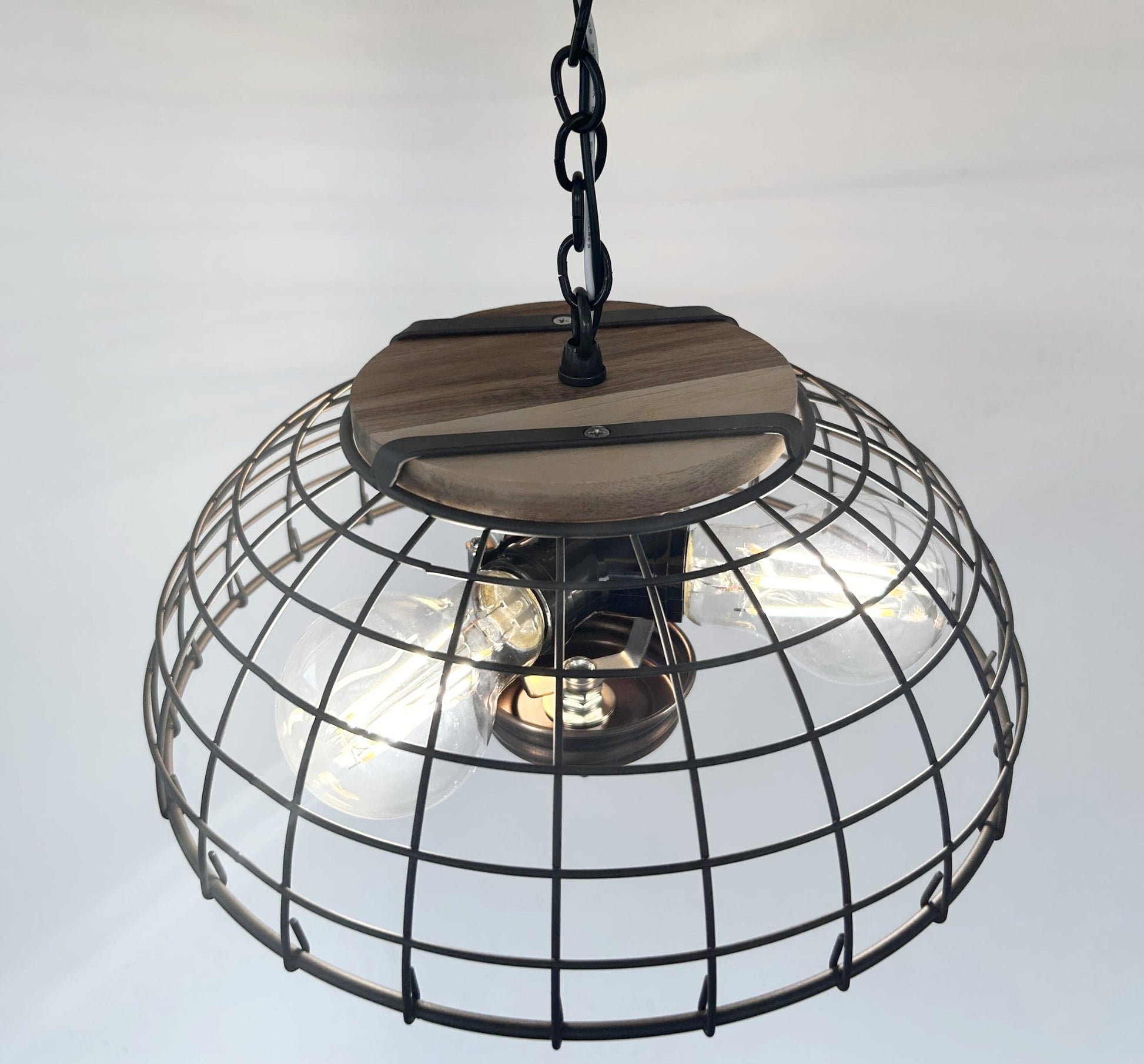 Rustic Industrial Wire Cage Pendant Light