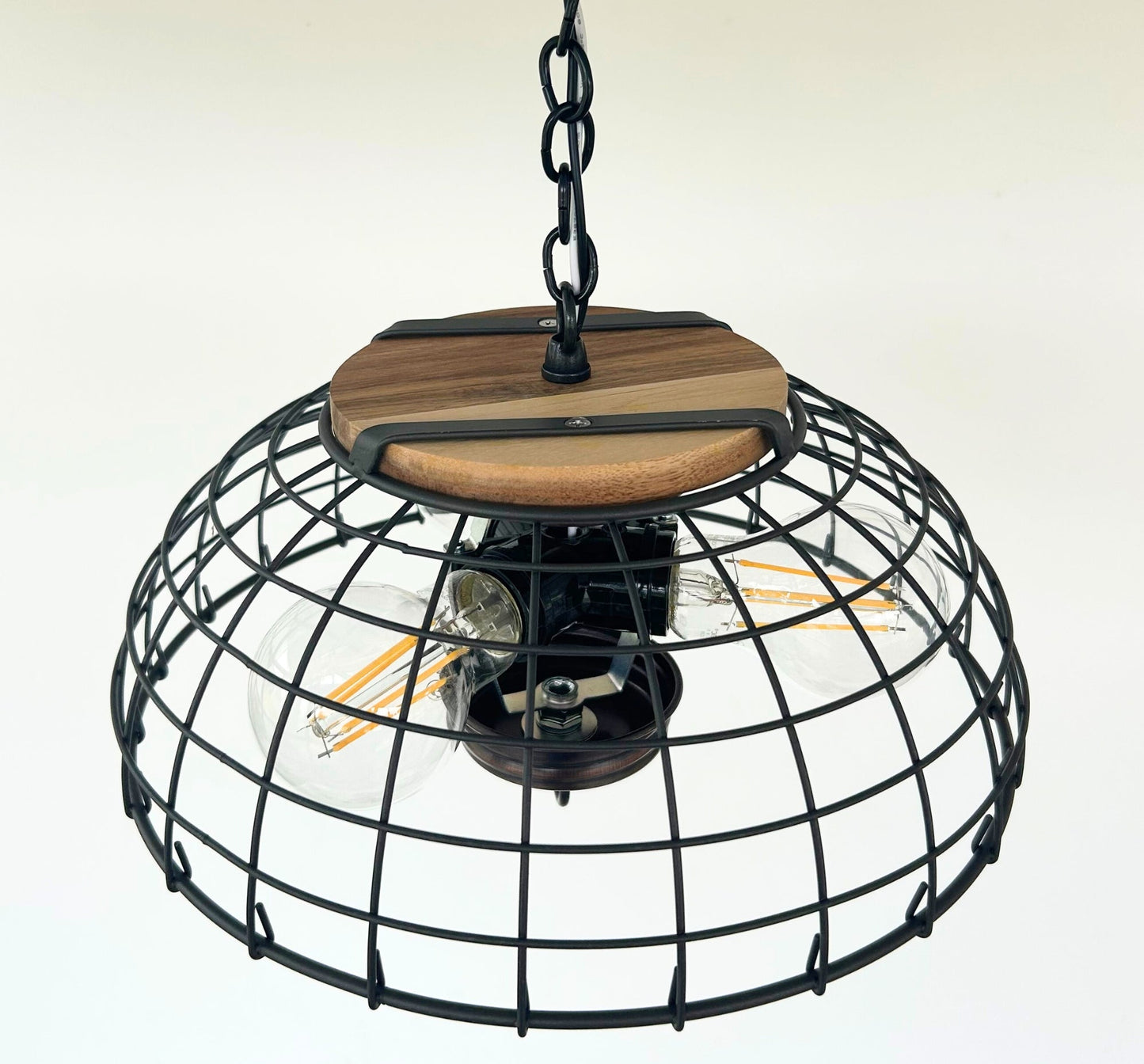 Rustic Industrial Wire Cage Pendant Light
