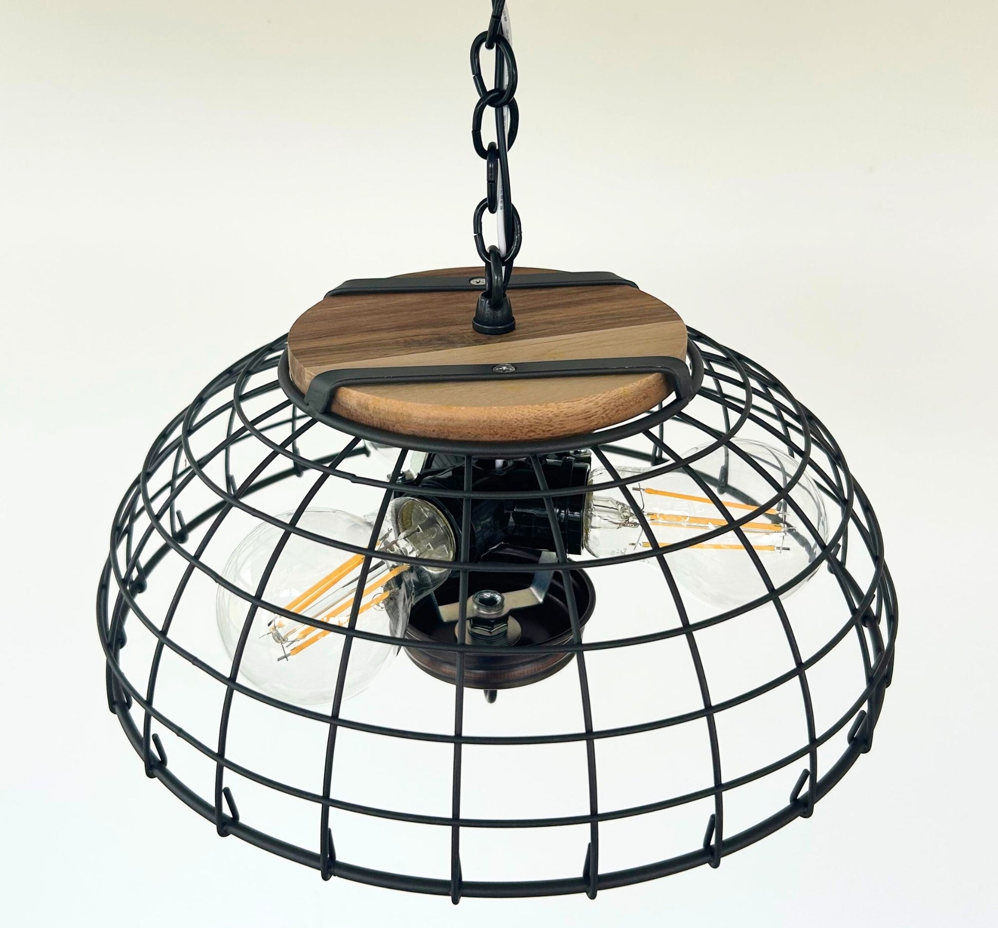Rustic Industrial Wire Cage Pendant Light