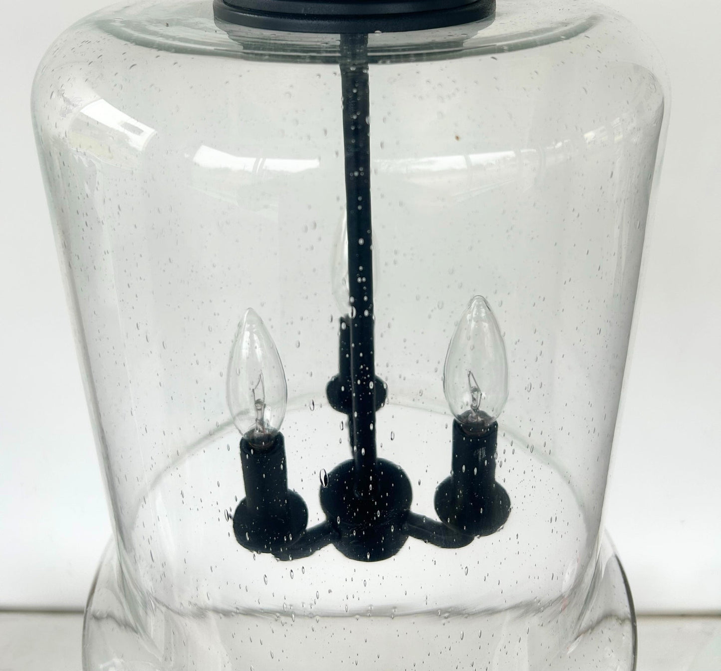 Extra Large Clear Seeded Glass Bell Pendant Light