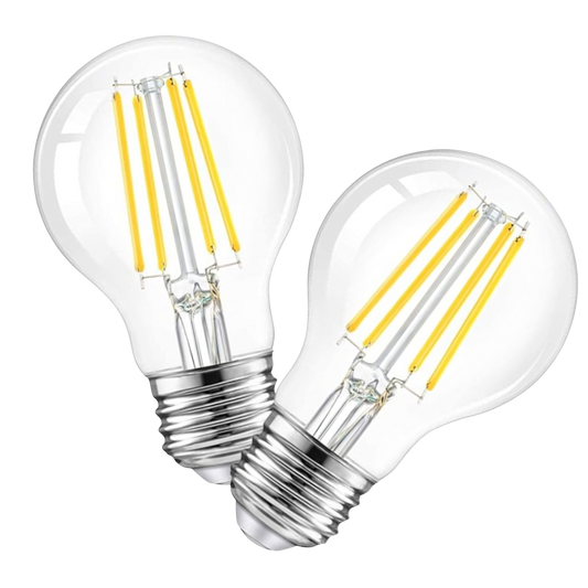 2 Pack - Dimmable LED Clear 60W Eq. A19