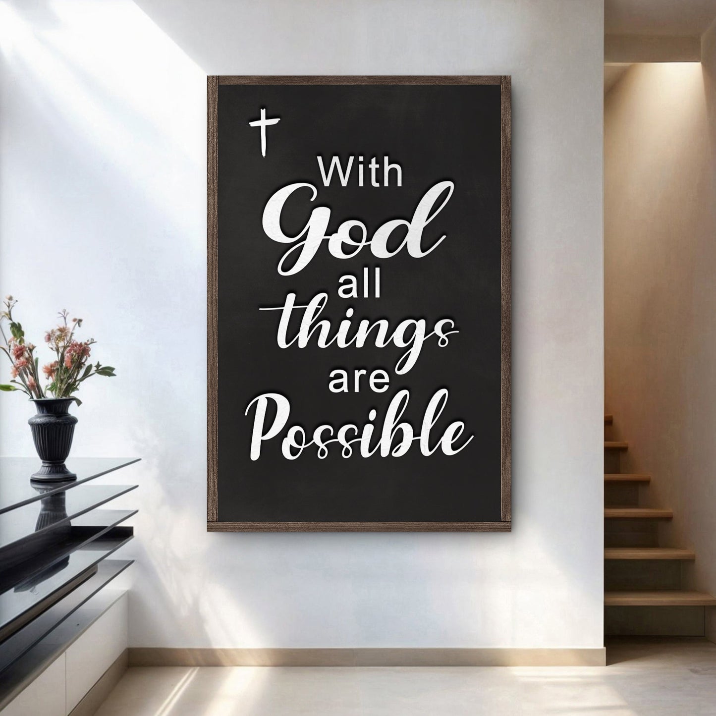 With God All Things Are Possible Faith Sign V