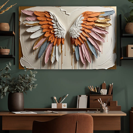 Angelic Wings Impasto Wall Art