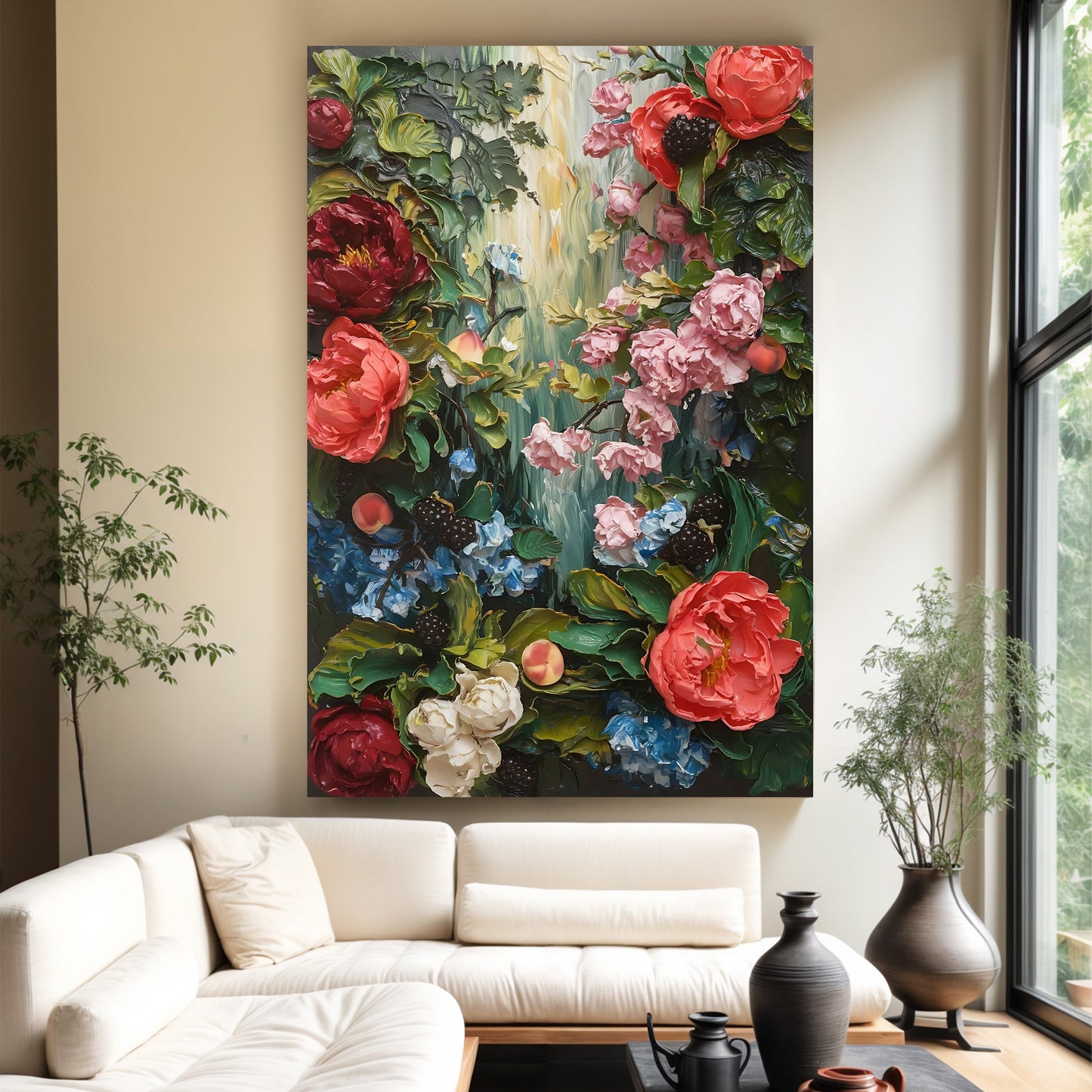 Garden Floral Impasto Wall Art