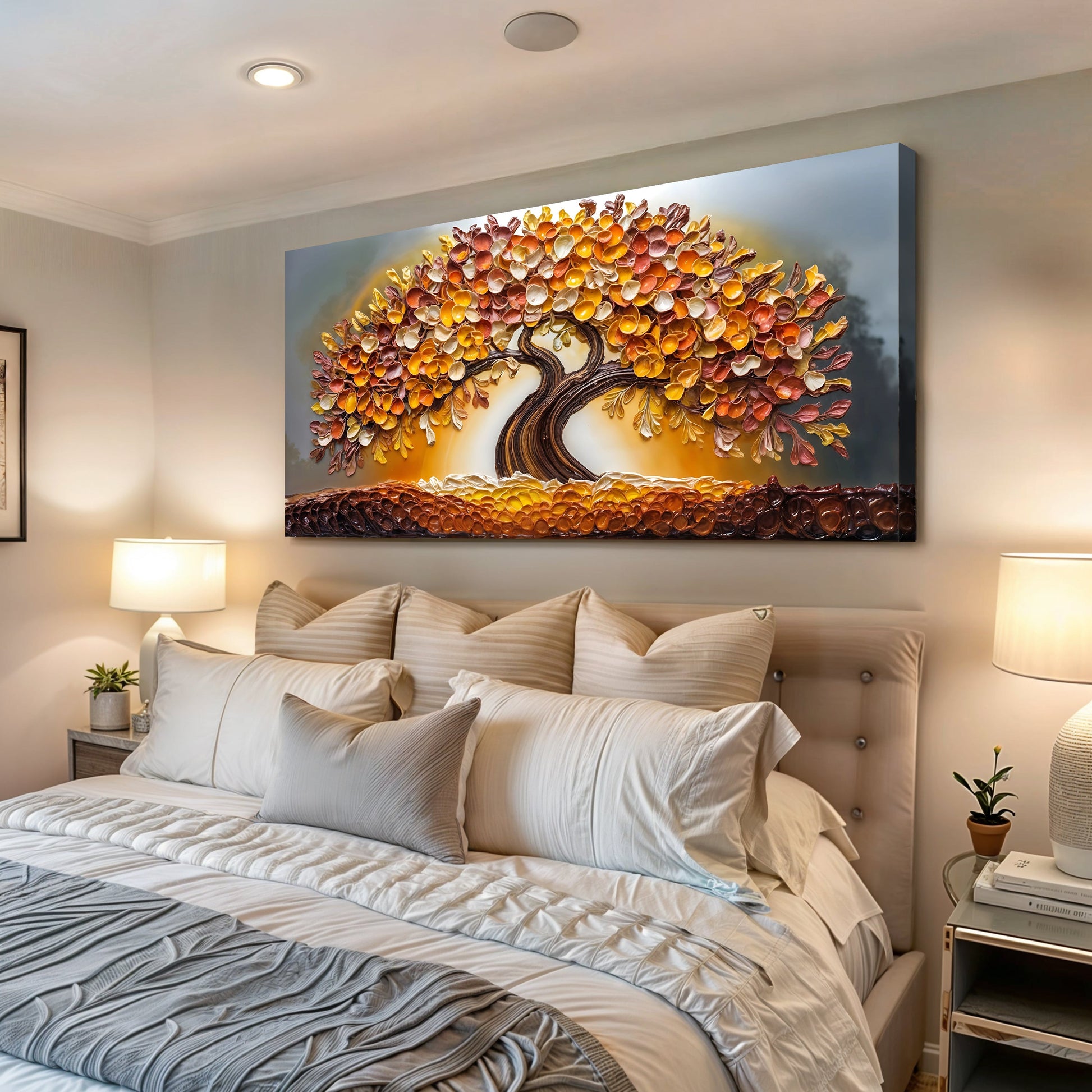 Golden Autumn Impasto Wall Art