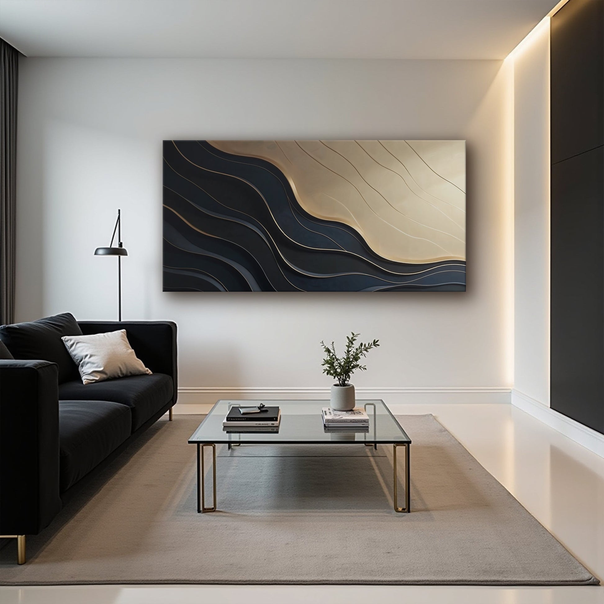 Black And Gold Minimalist Abstract VII