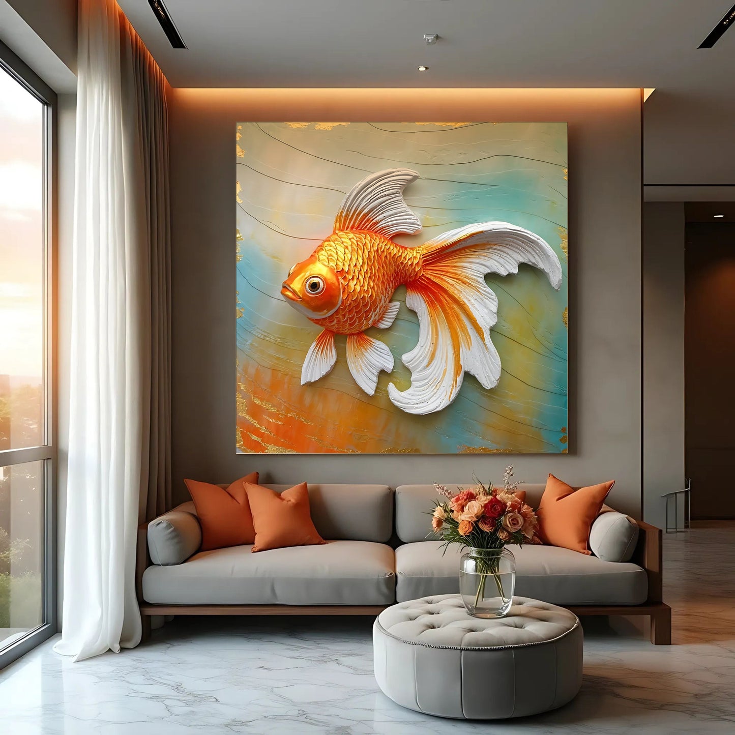 3D Goldfish Wall Art