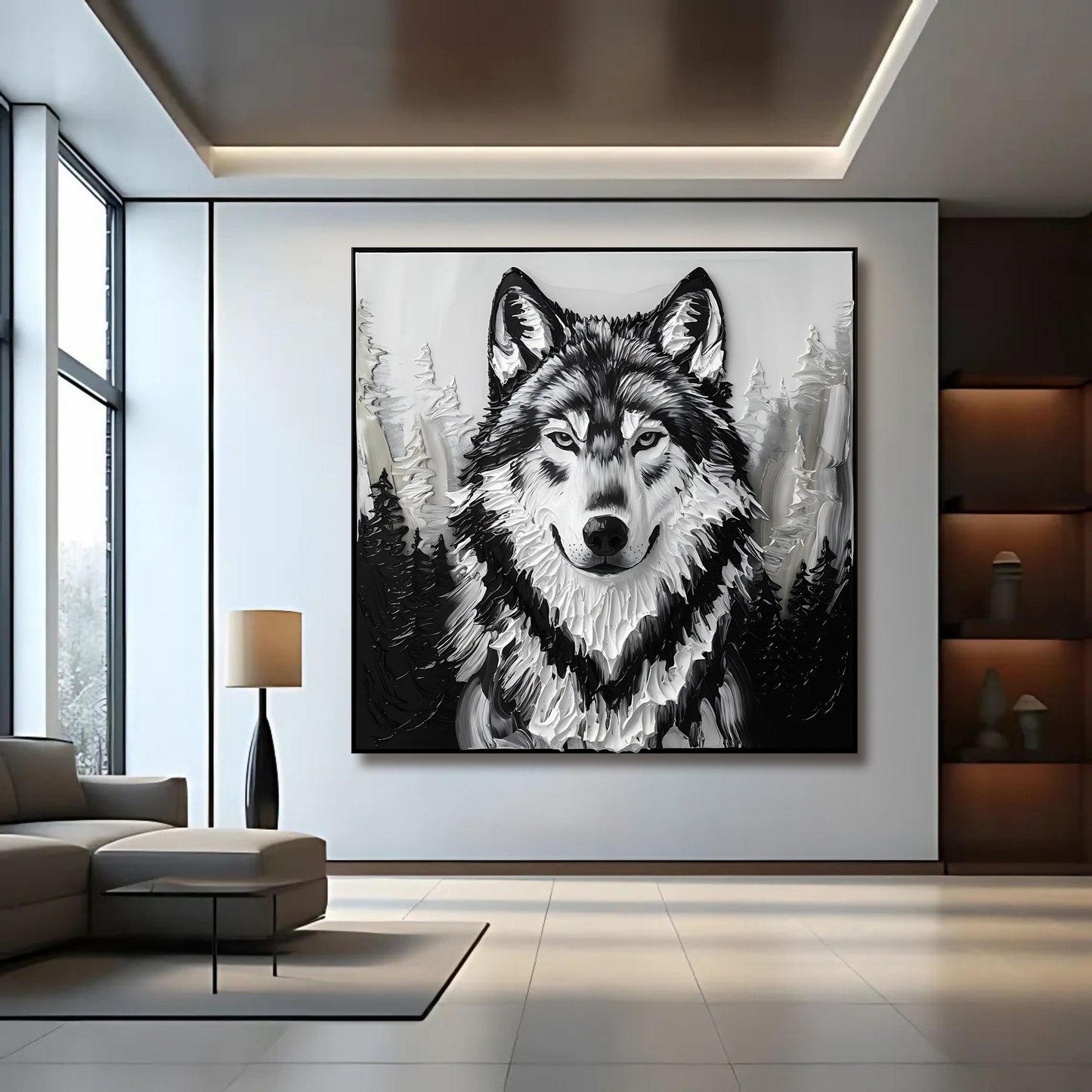3D Wolf Wall Art IV