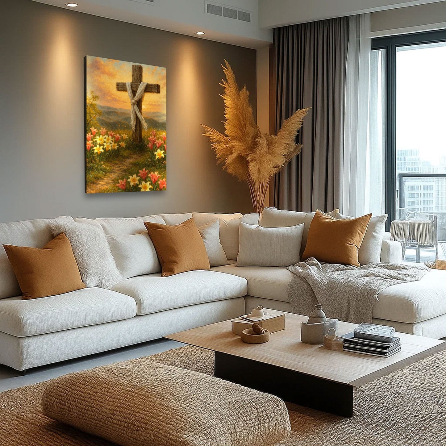 Cross and Flowers Faith Wall Art III