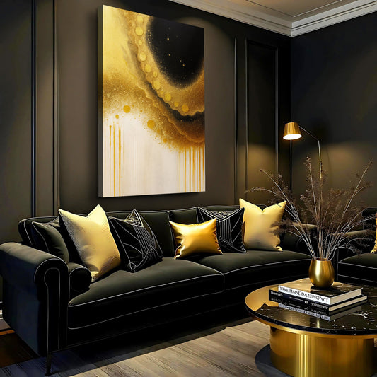 Minimalist Black and Gold Wall Art