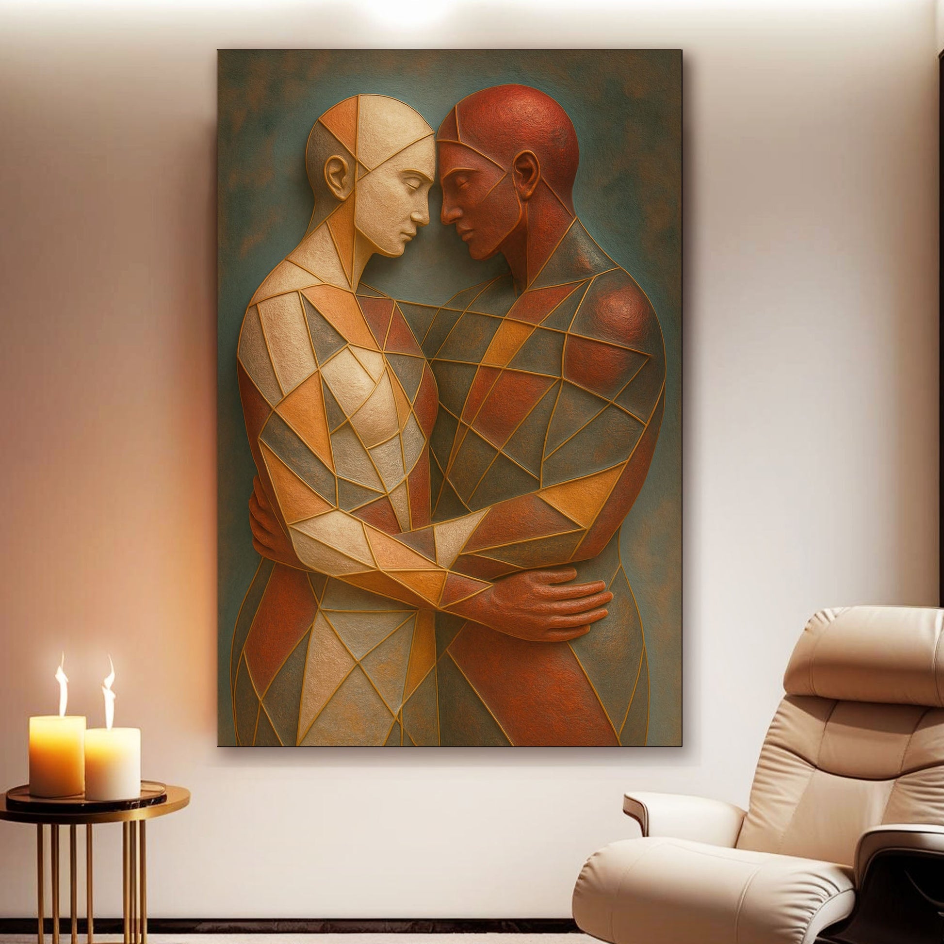 Embrace of Geometry Abstract Wall Art III