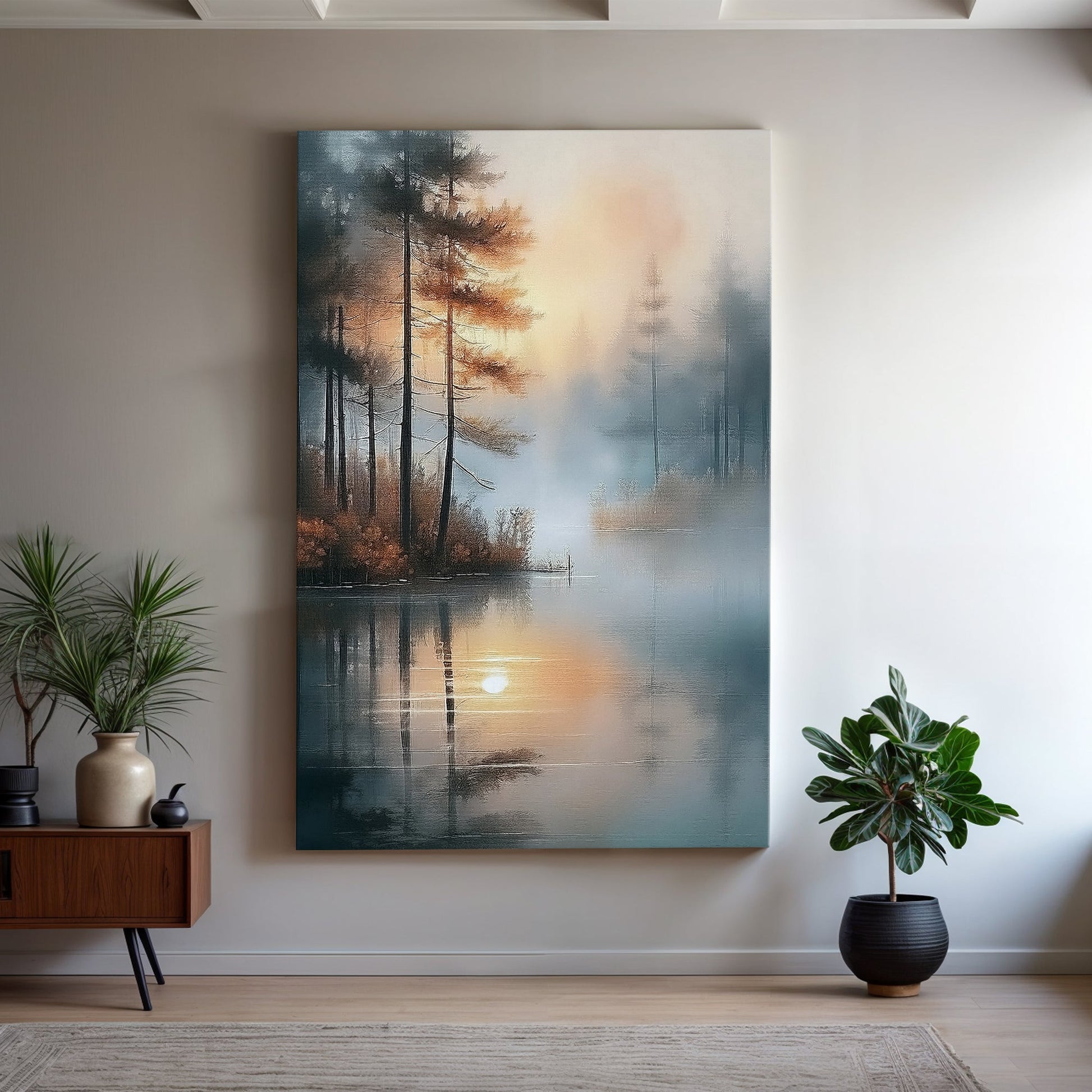 Misty Lake Wall Art