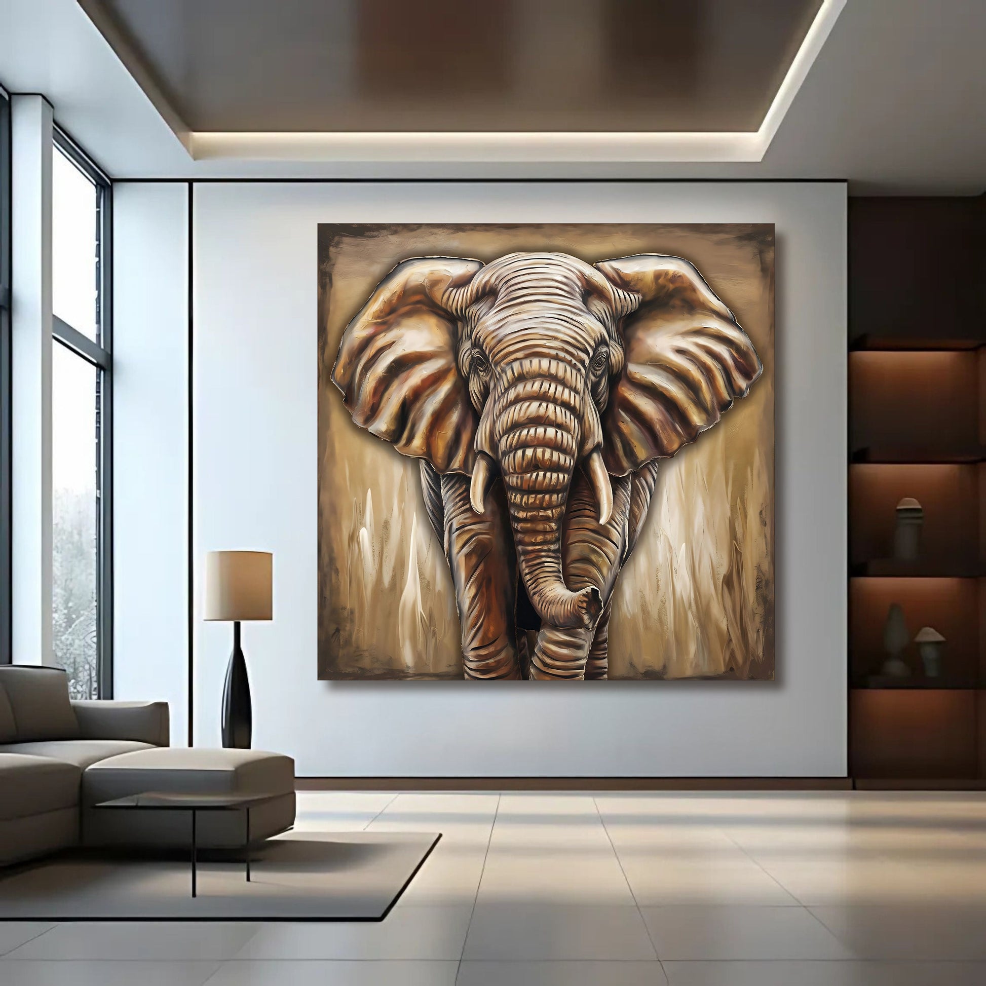 3D Elephant Wall Art