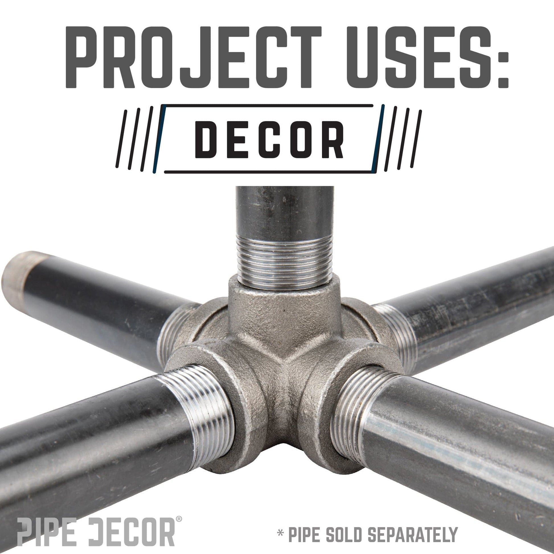 1/2 in. Black 5-Way Fitting