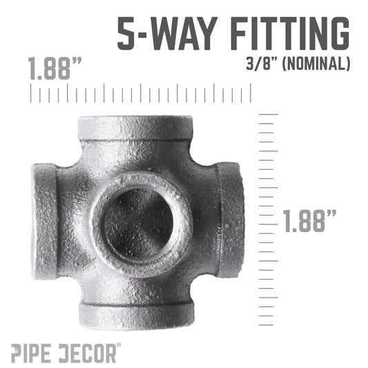 3/8 in. Black 5-way Fitting