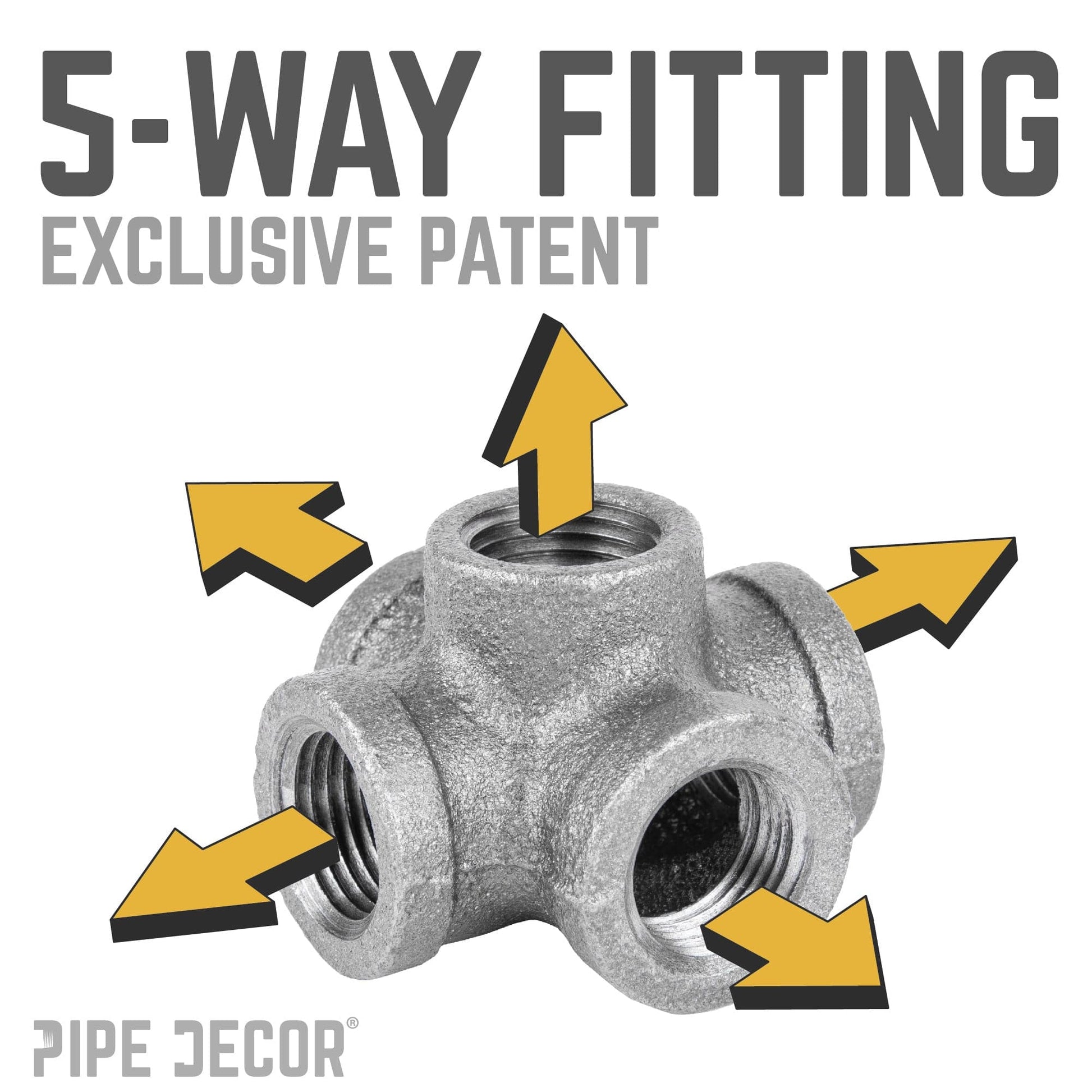 3/8 in. Black 5-way Fitting