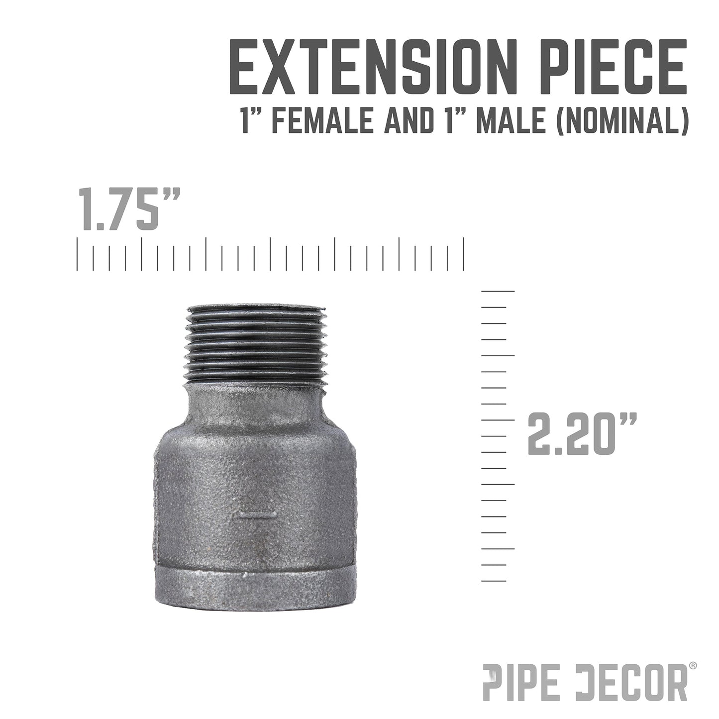 1 in. Black Extension Piece