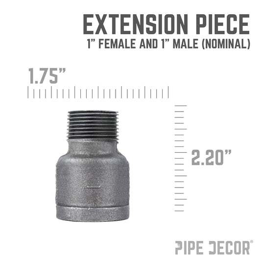 1 in. Black Extension Piece