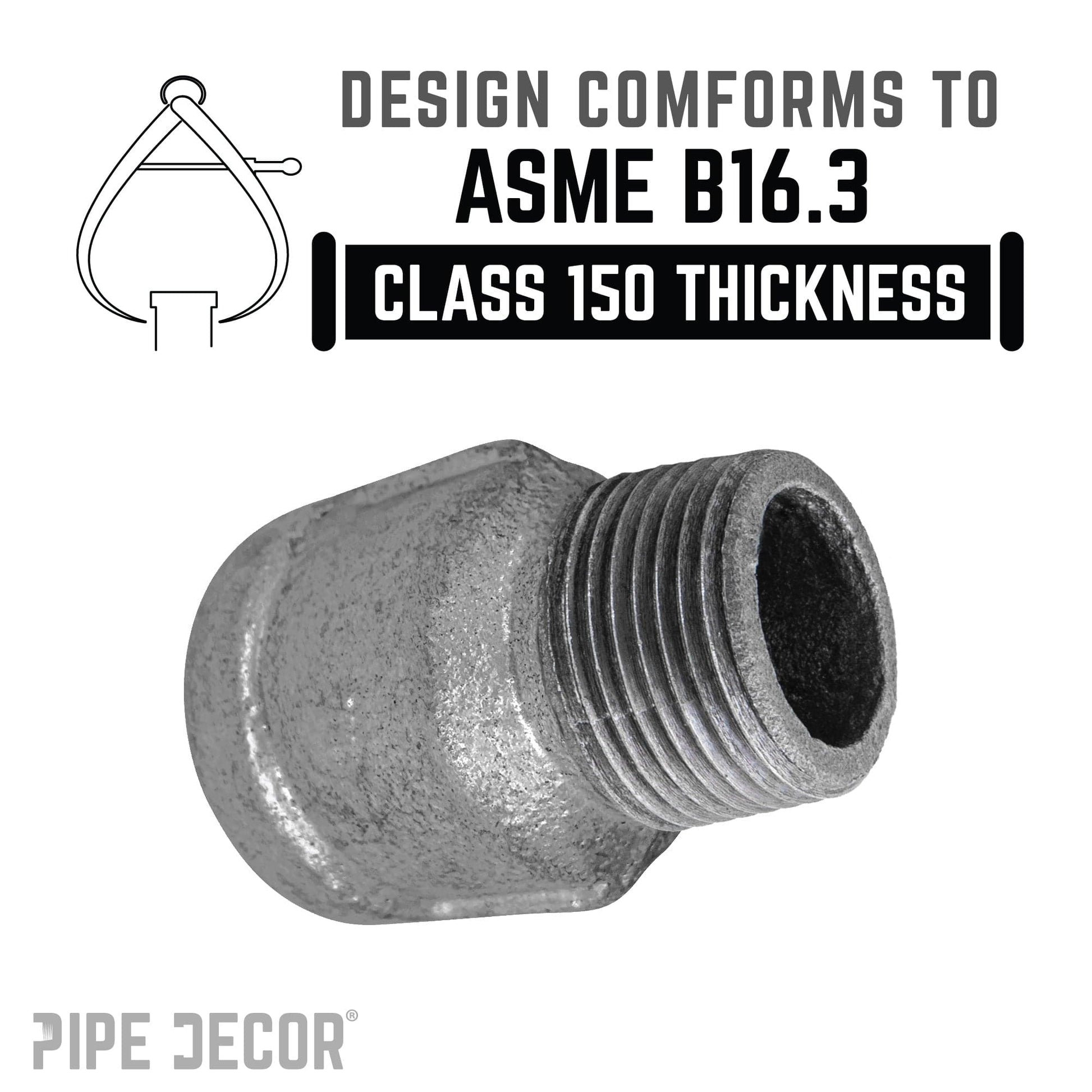 1 in. Black Extension Piece