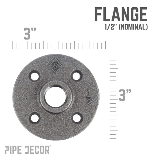 1/2 in. Black Floor Flange