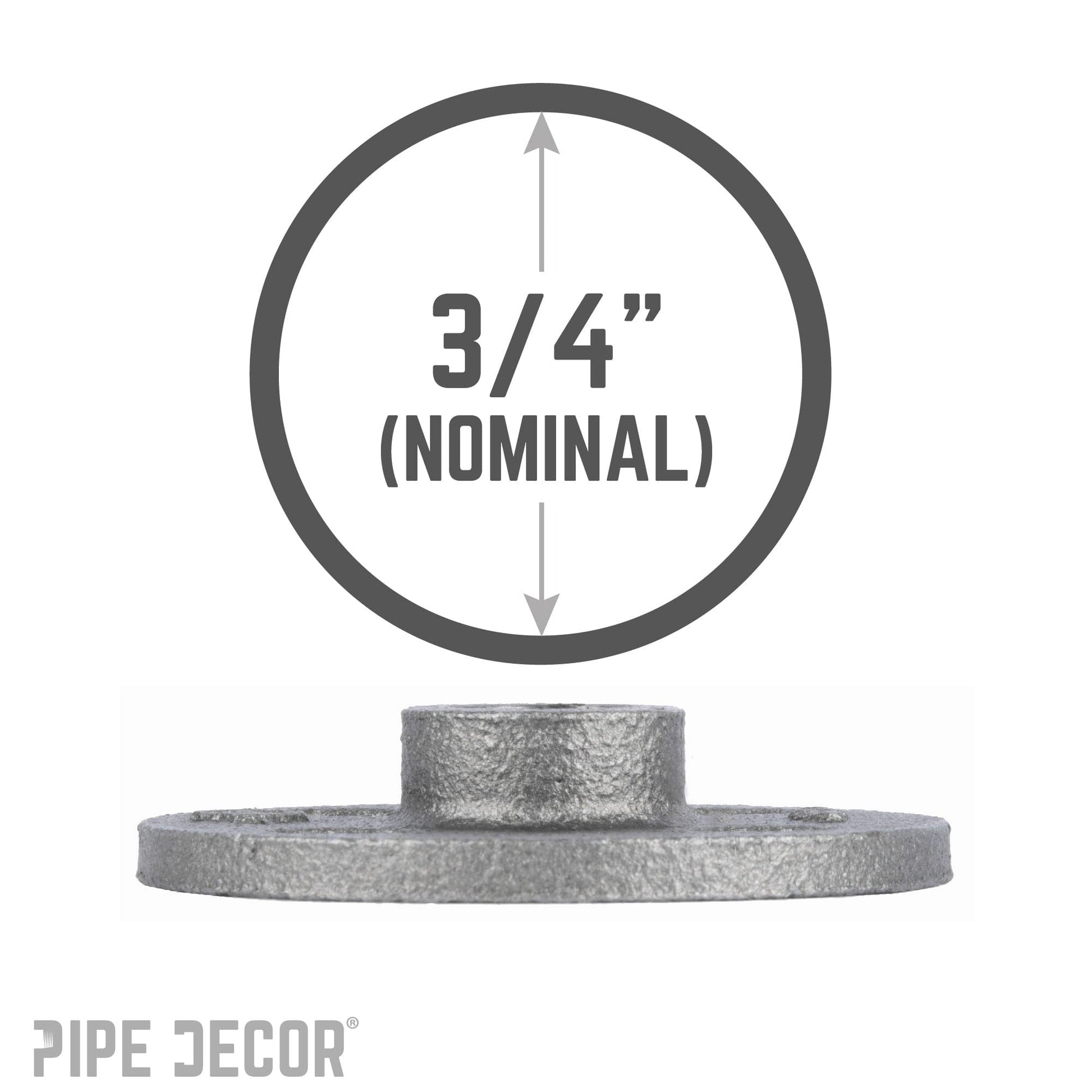 3/4 in. Black Floor Flange