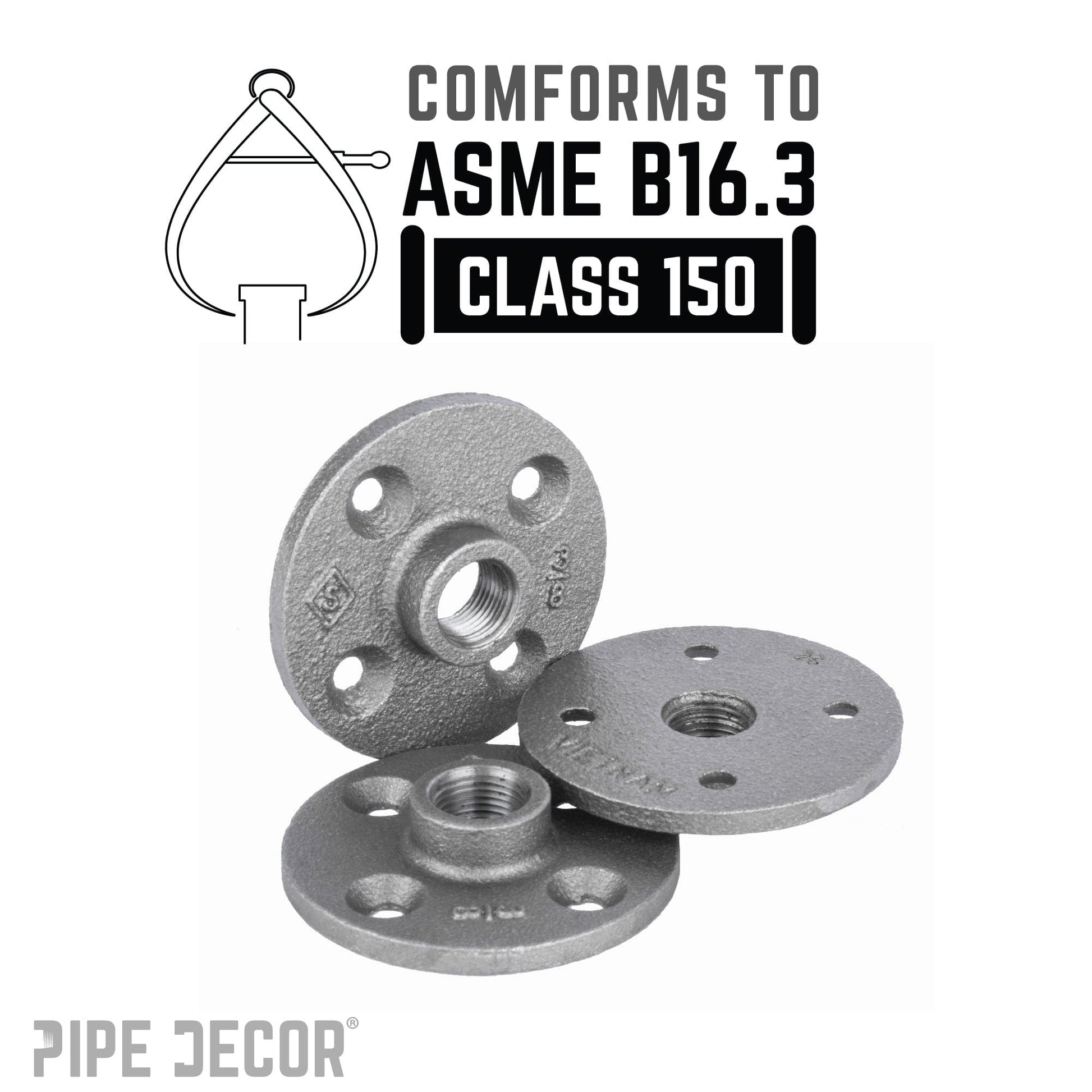 3/8 in. Black Floor Flange