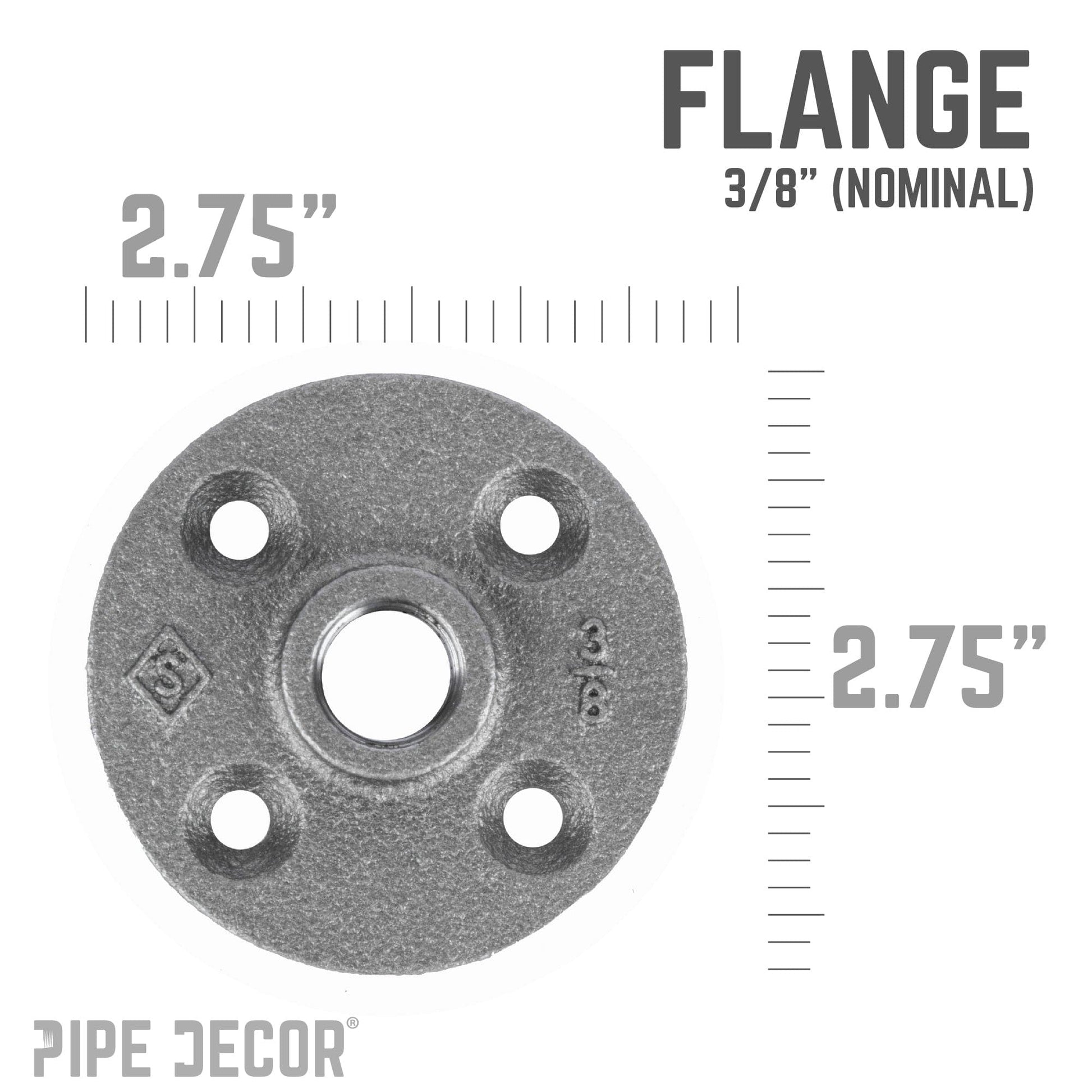 3/8 in. Black Floor Flange