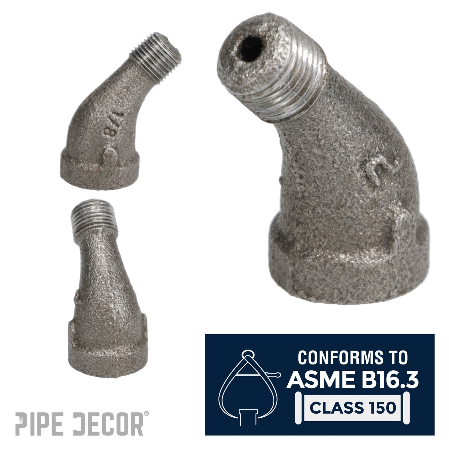 1/8 in. Black 45 Degree Street Elbow