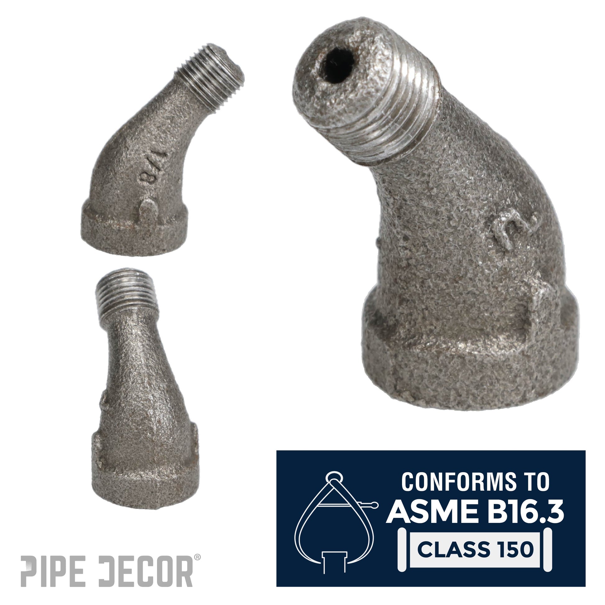 1/8 in. Black 45 Degree Street Elbow