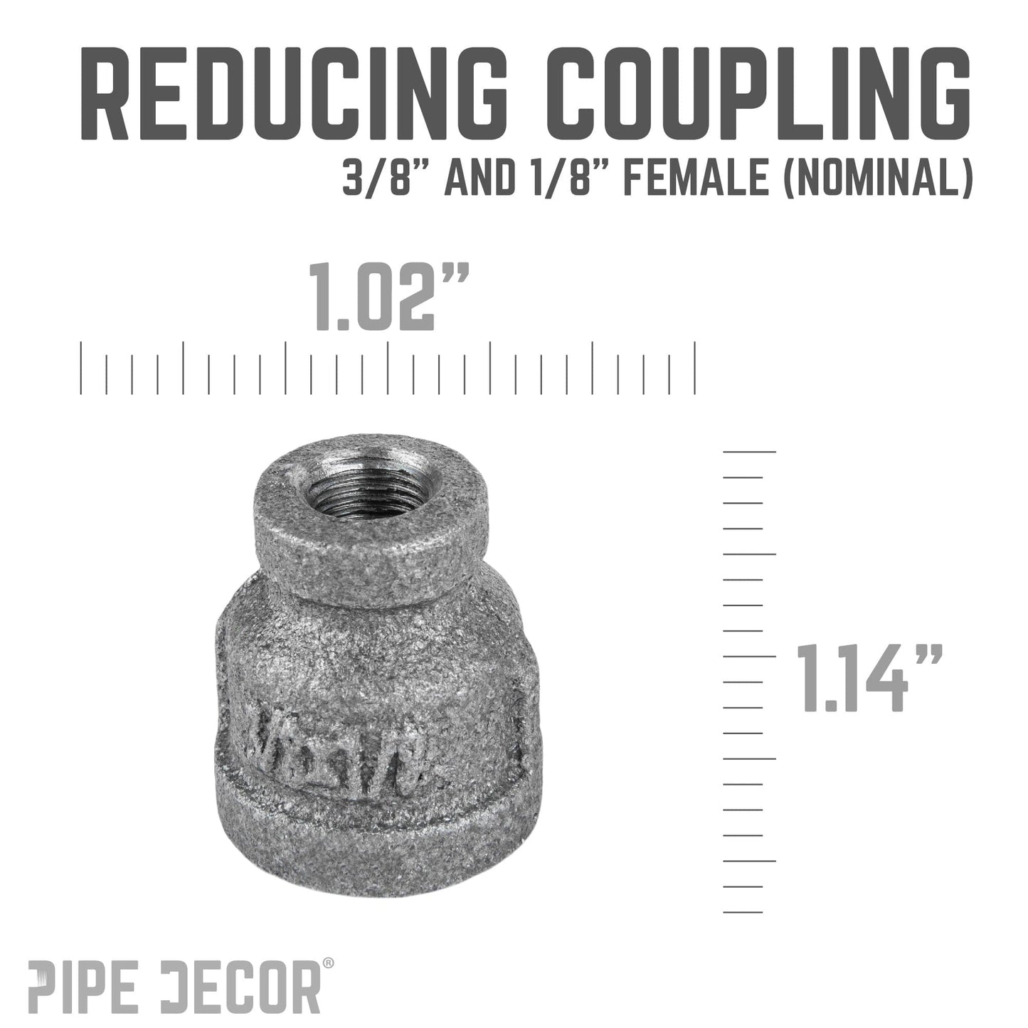 3/8 in. x 1/8 in. Black Reducing Coupling