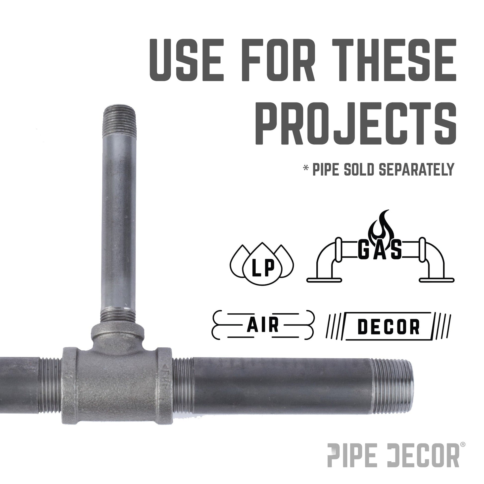 1 1/2 in. x 1 1/2 in. x 1/2 in. Black Reducing Tee