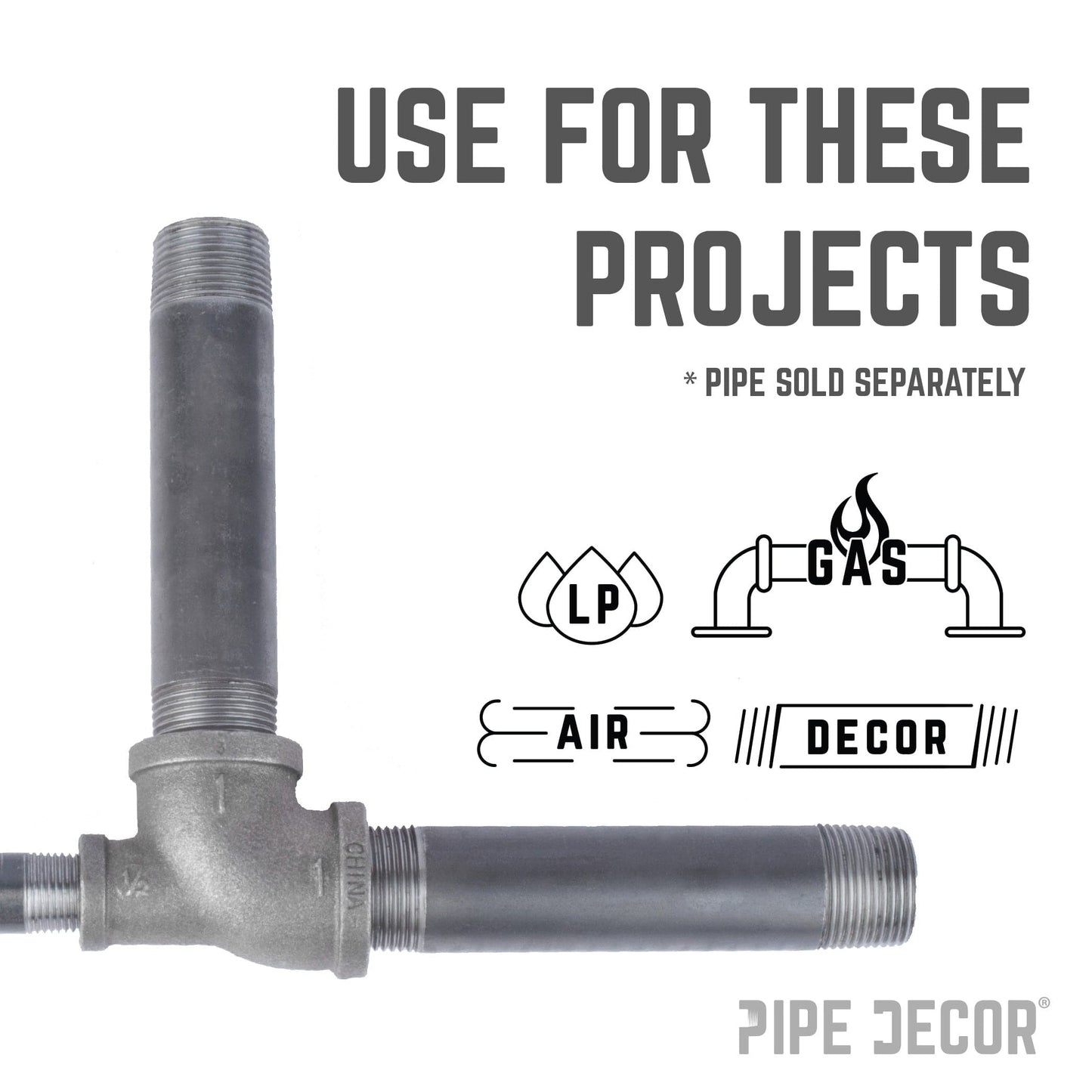 1 in. x 1/2 in. x 1 in. Black Reducing Tee