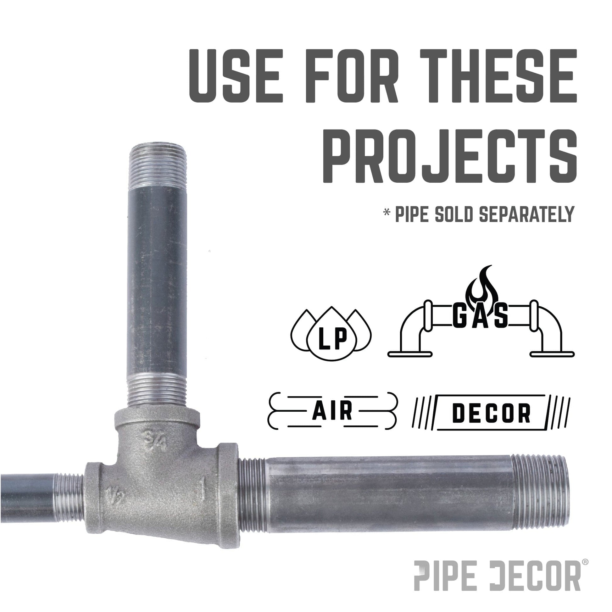 1 1/4 in. x 3/4 in. x 1 in. Black Reducing Tee