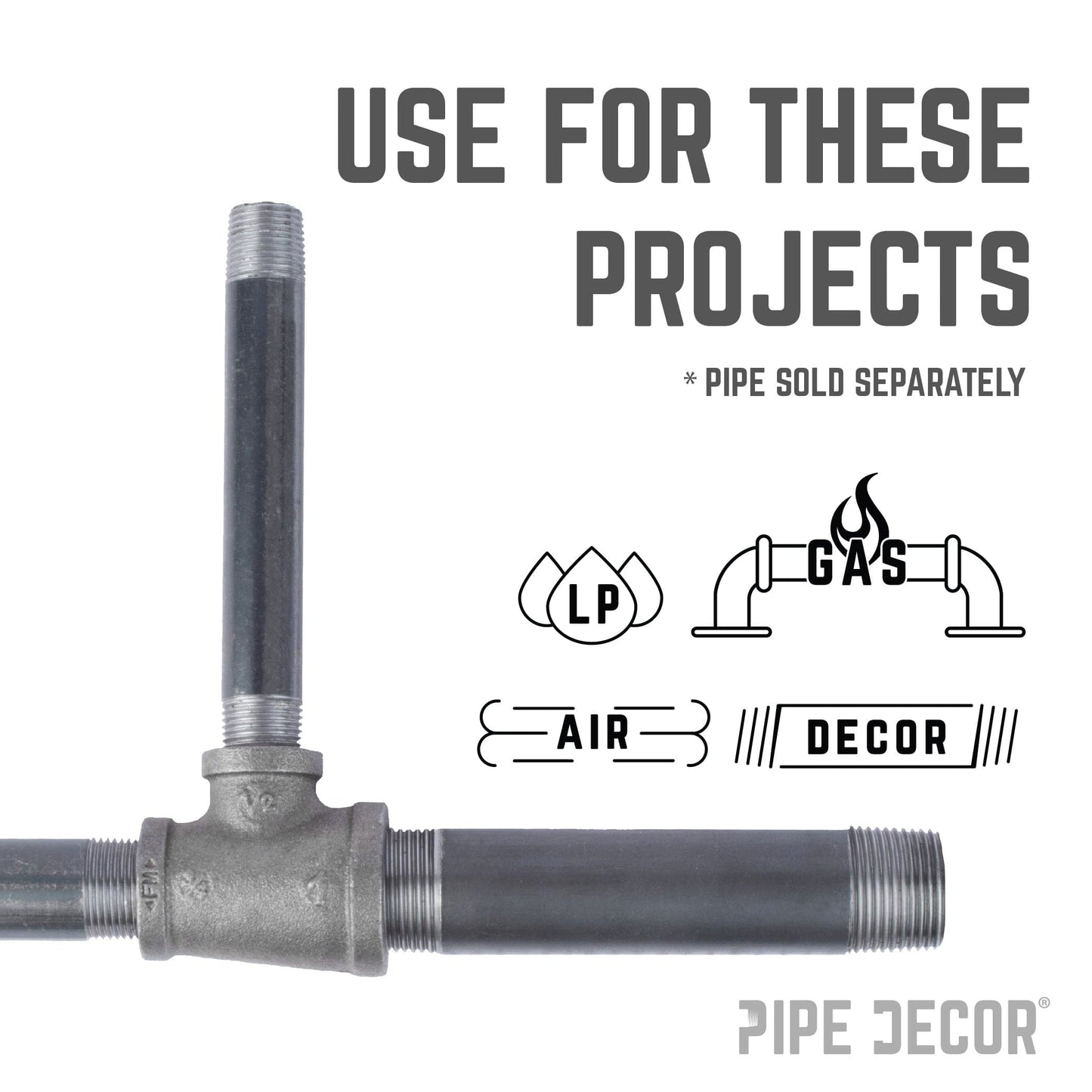 1 in. x 3/4 in. x 1/2 in. Black Reducing Tee