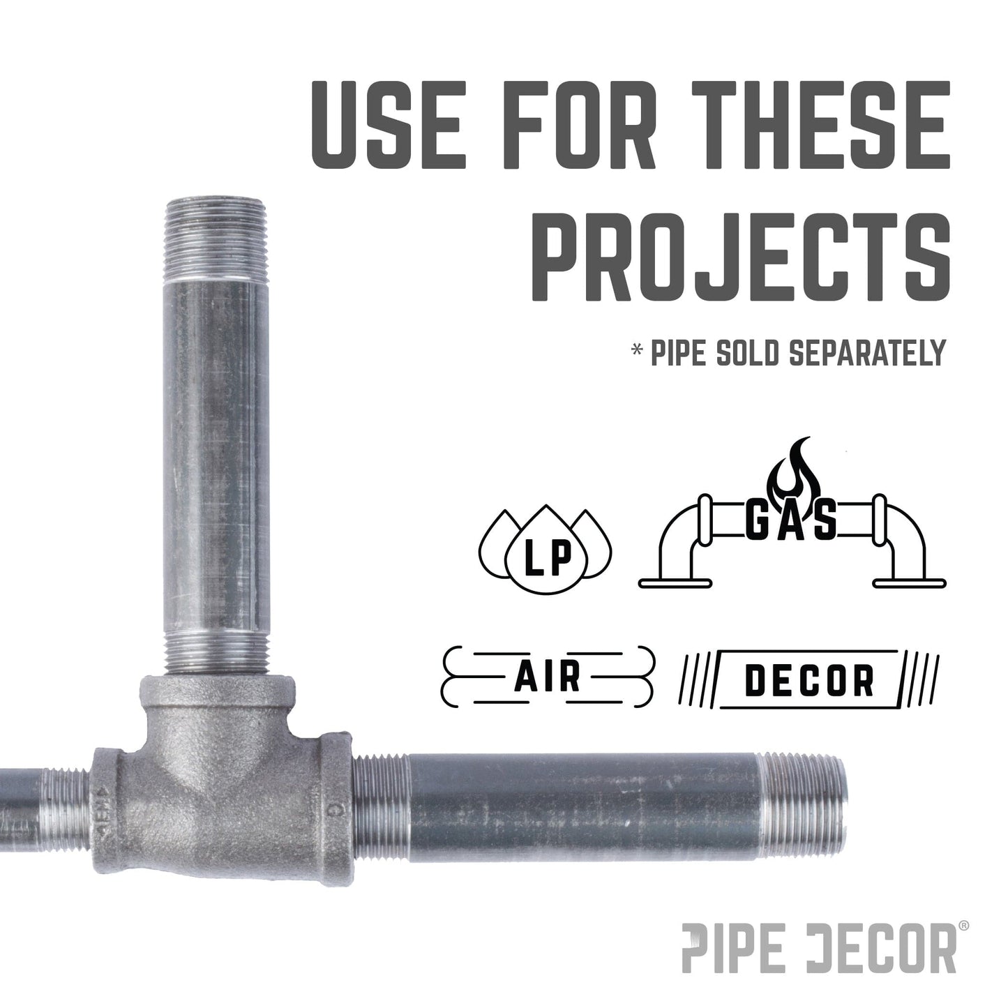 1 in. x 3/4 in. x 1 in. Black Reducing Tee