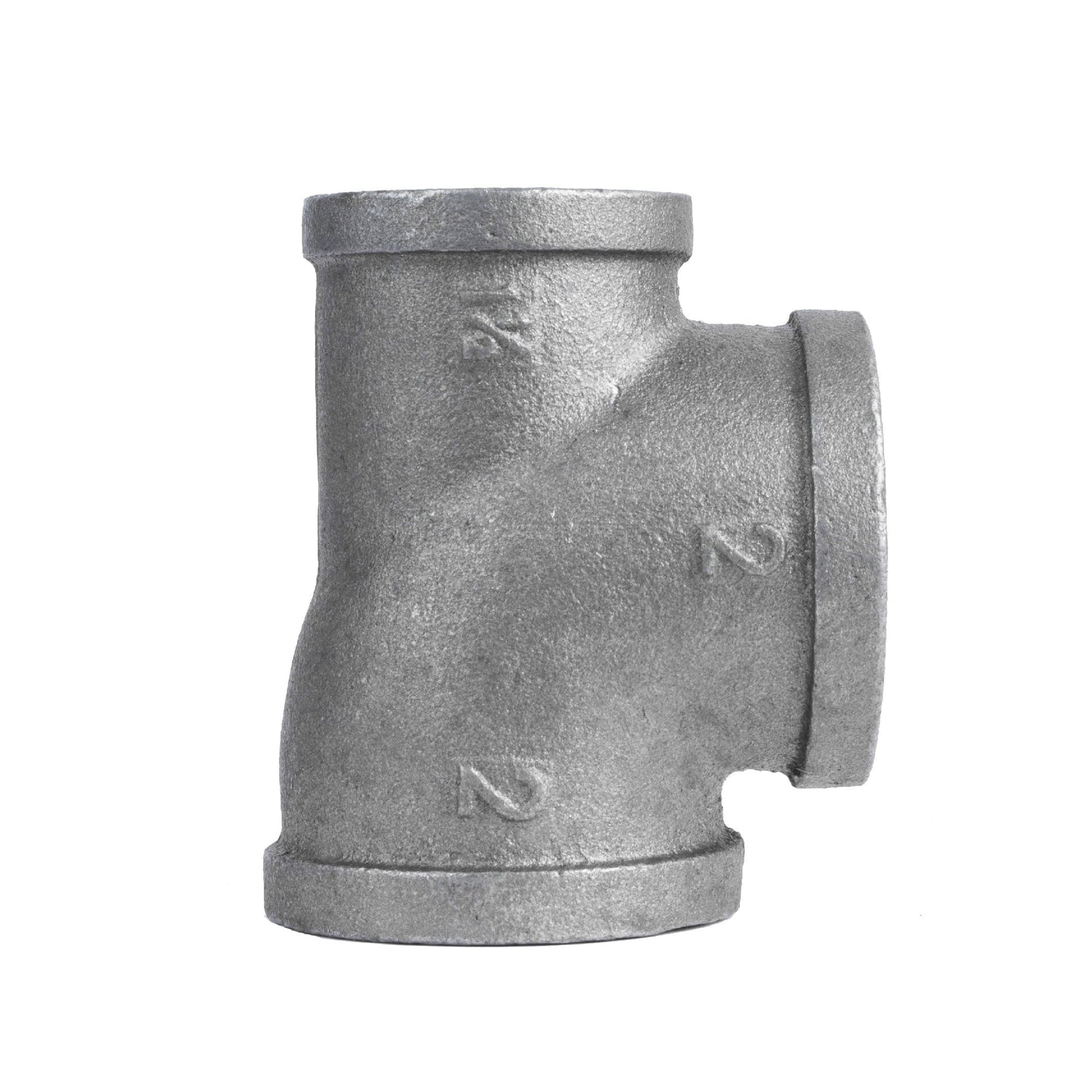 2 in. x 1 1/2 in. x 2 in. Black Reducing Tee