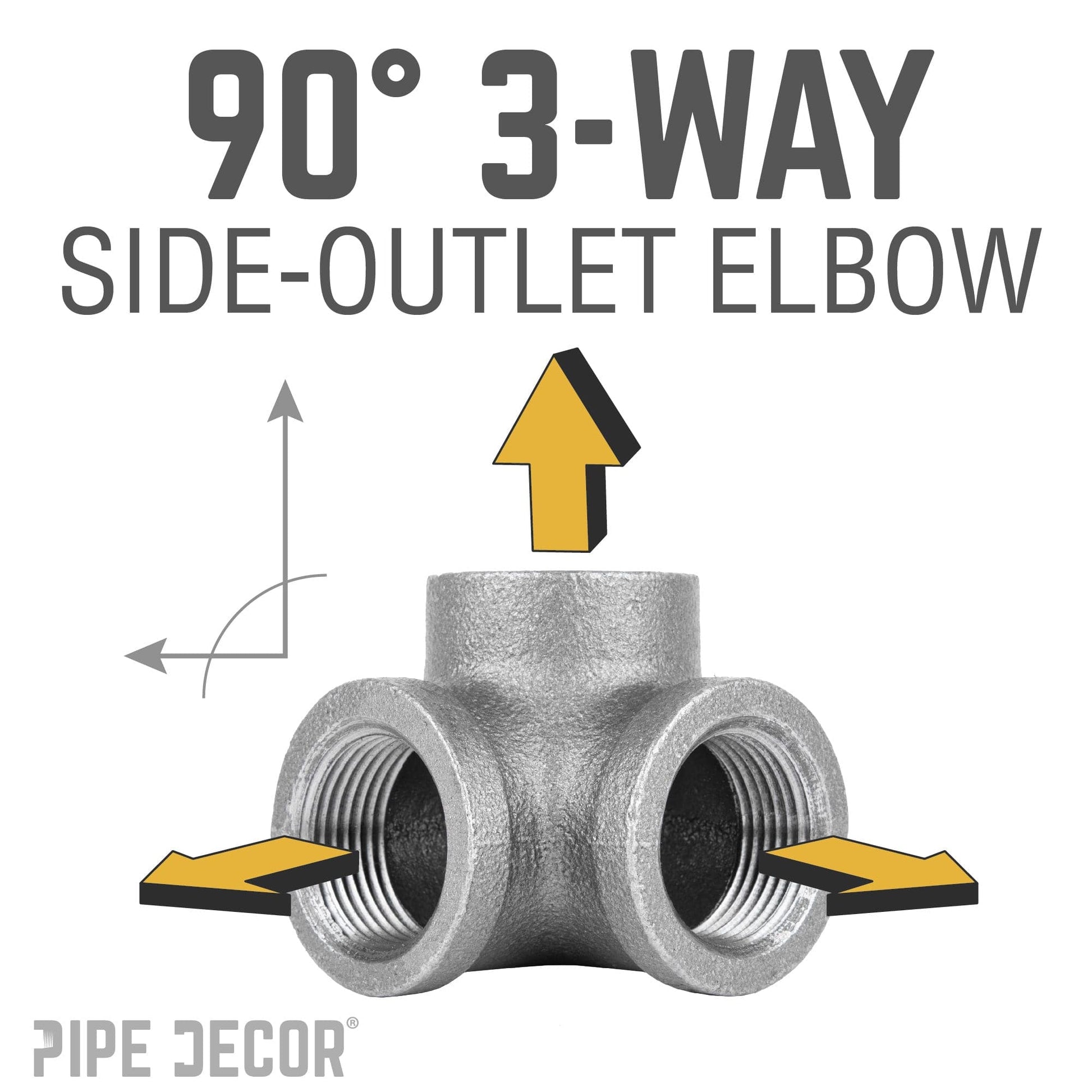 3/8 in. Black Side Outlet Elbow