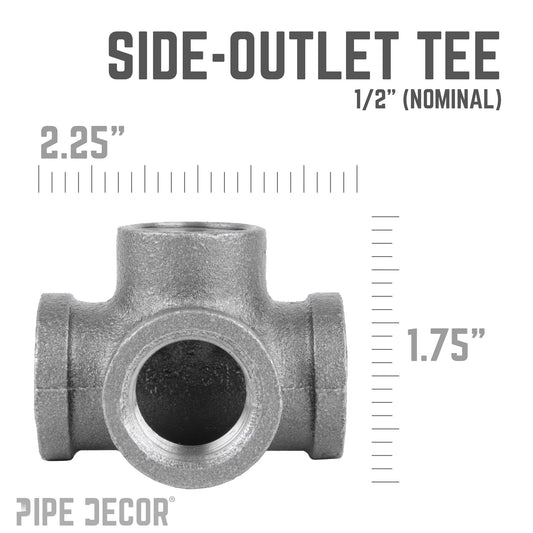 1/2 in. Black Side Outlet Tee