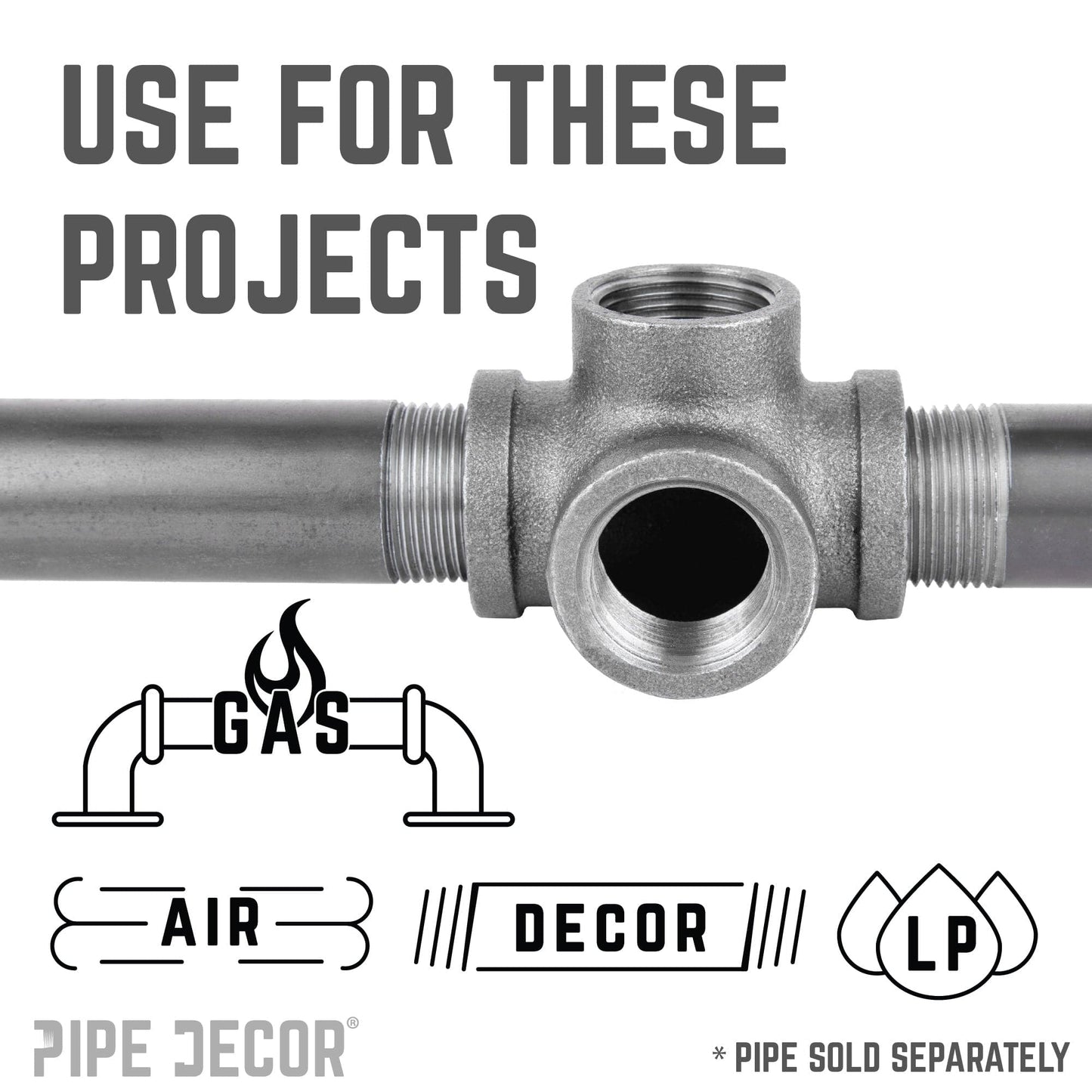 1/2 in. Black Side Outlet Tee