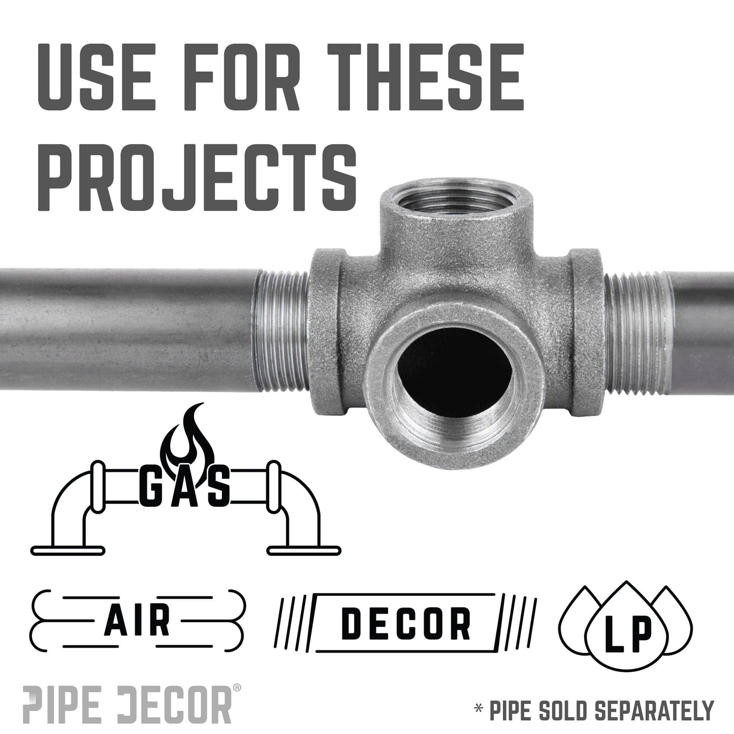 1 in. Black Side Outlet Tee