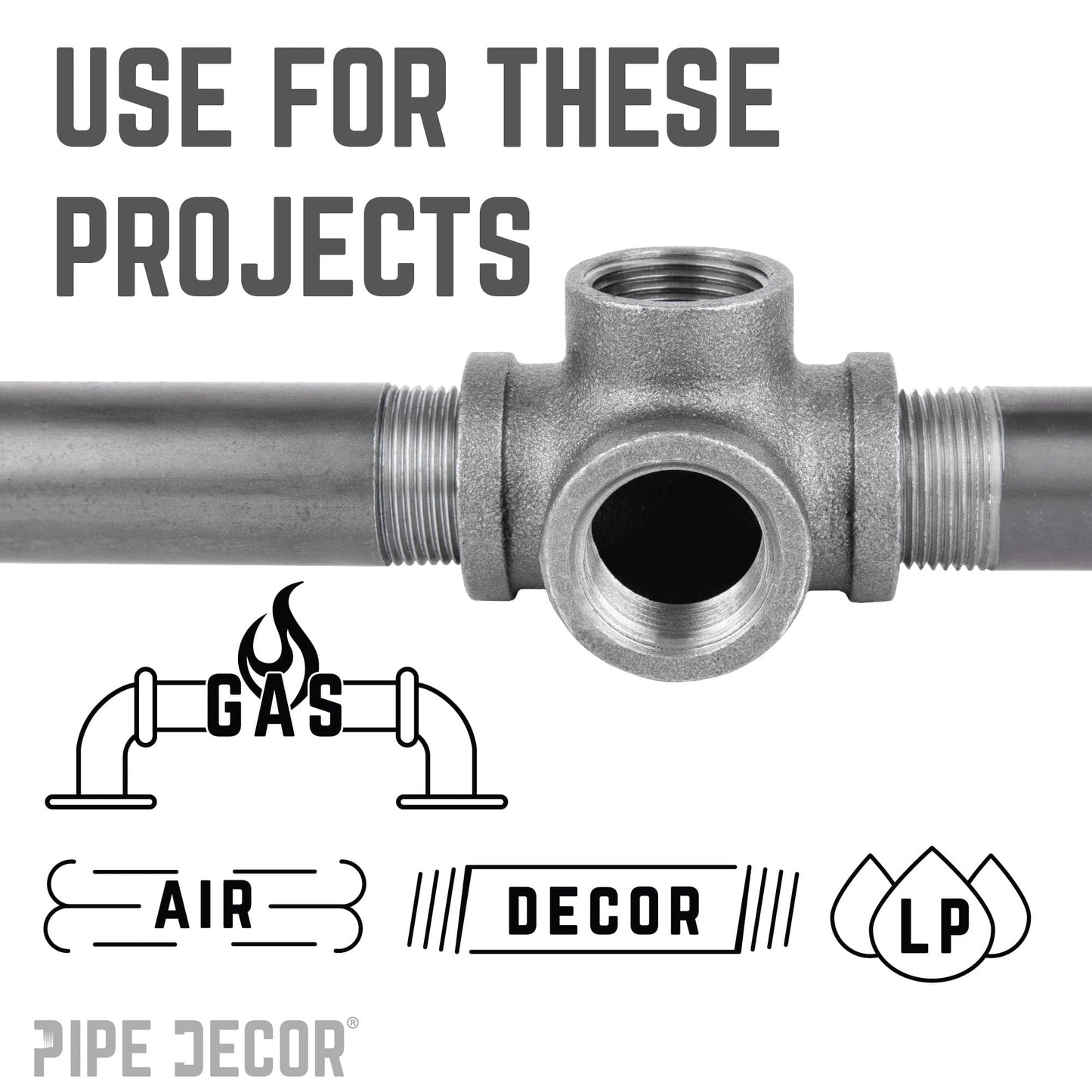 3/4 in. Black Side Outlet Tee